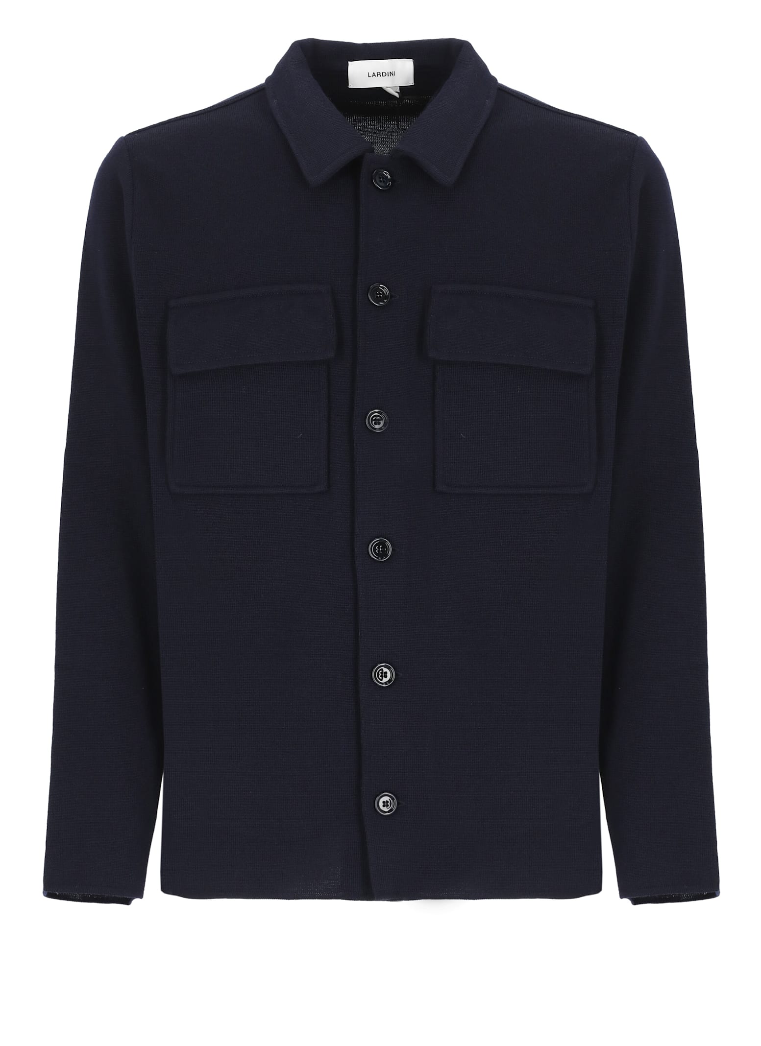 Shop Lardini Wool Cardigan In Blue