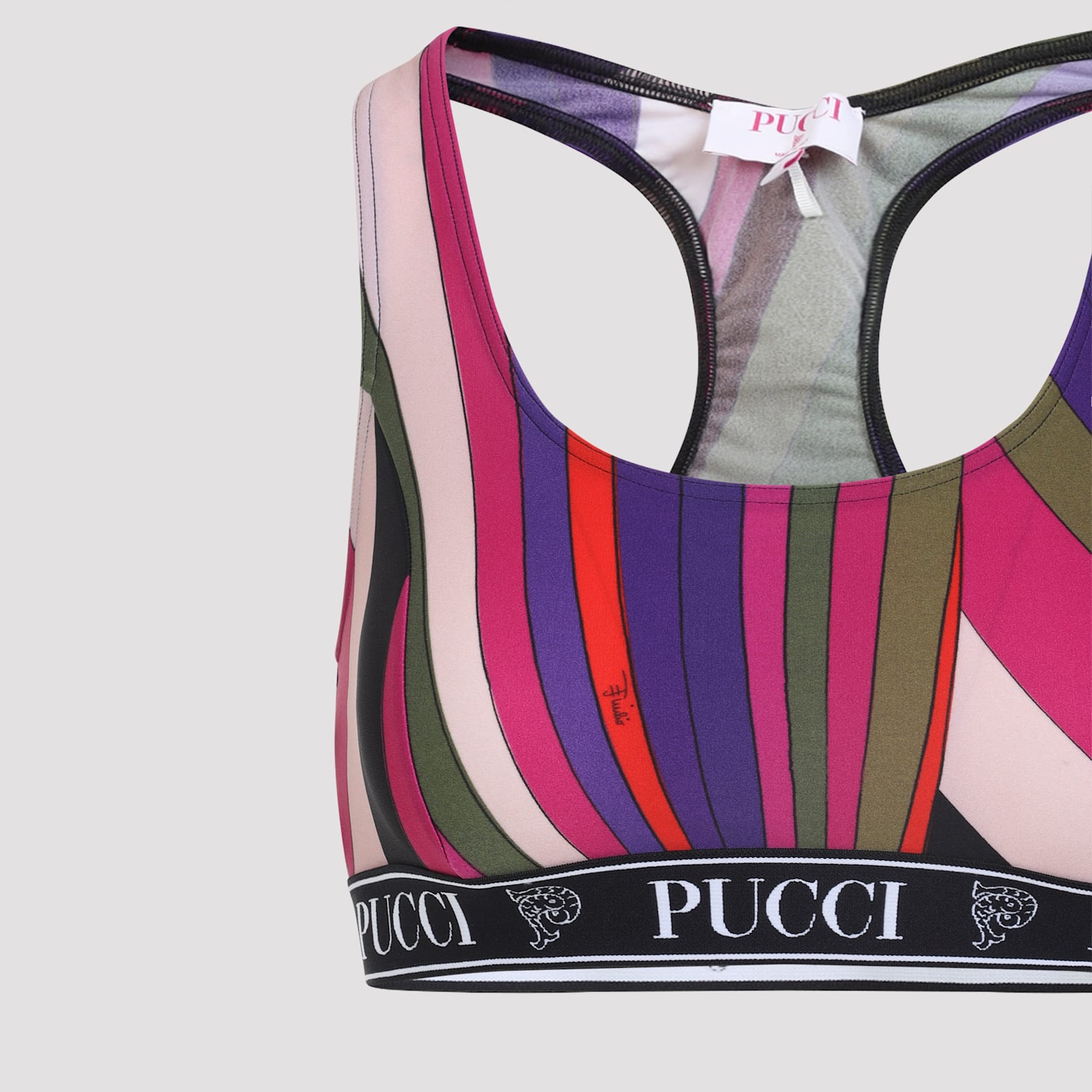 Pucci Racerback Polyamide Fashion Top In Multi