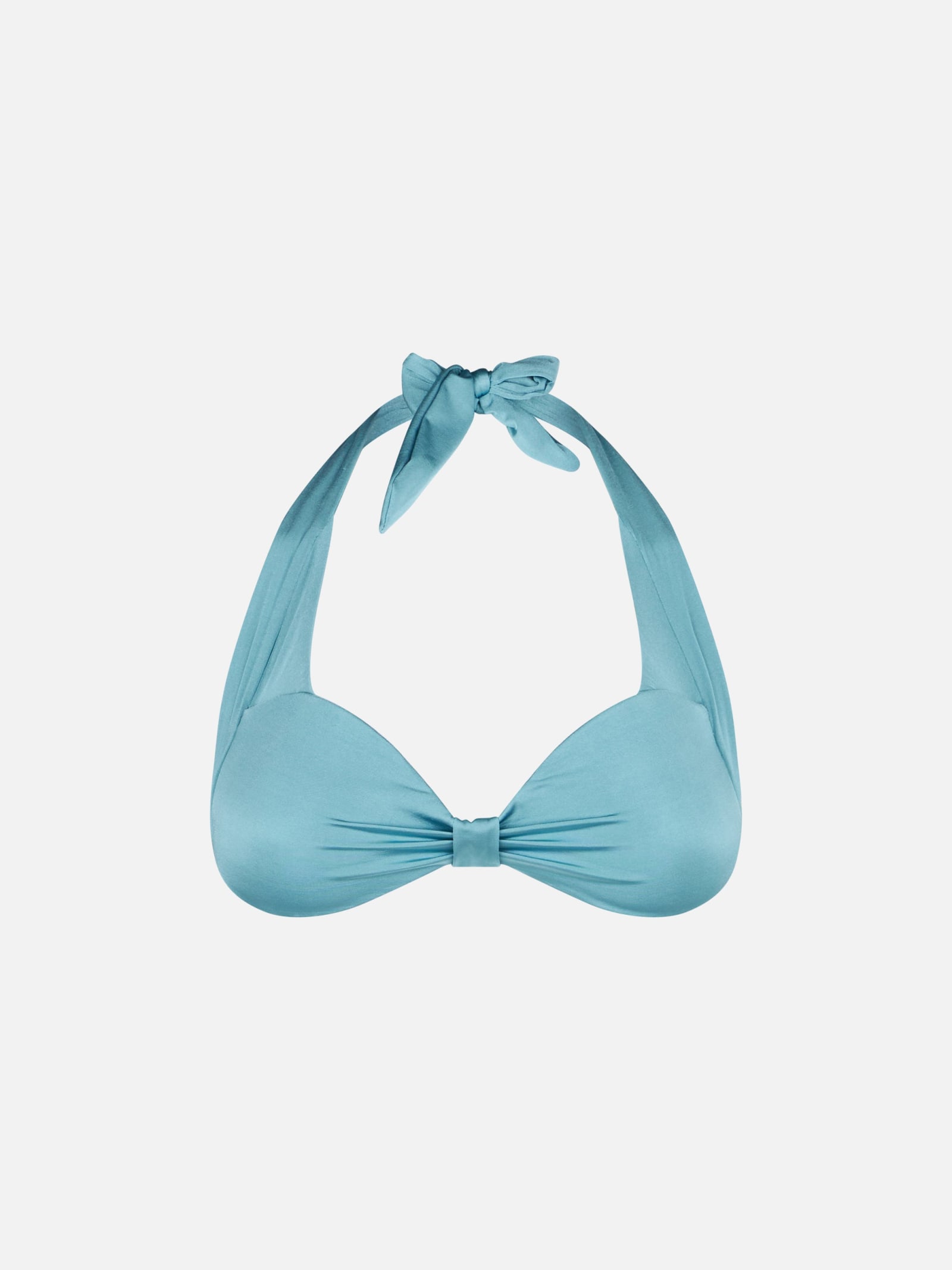 Shop Mc2 Saint Barth Shiny Light Blue Bralette