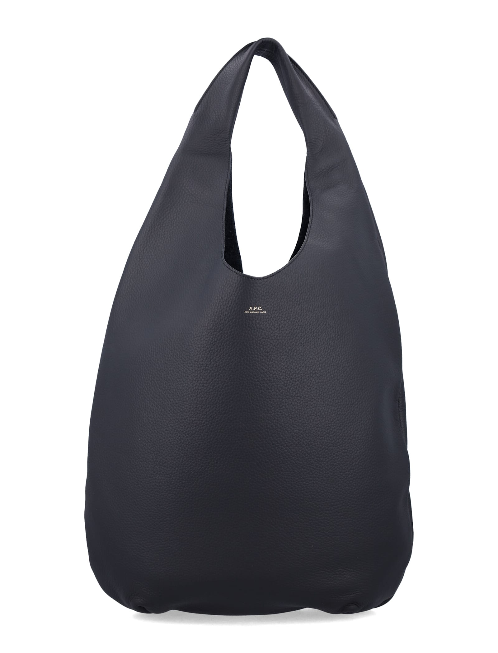 Apc A.p.c. Le Neige Grained Leather Handbag In Black