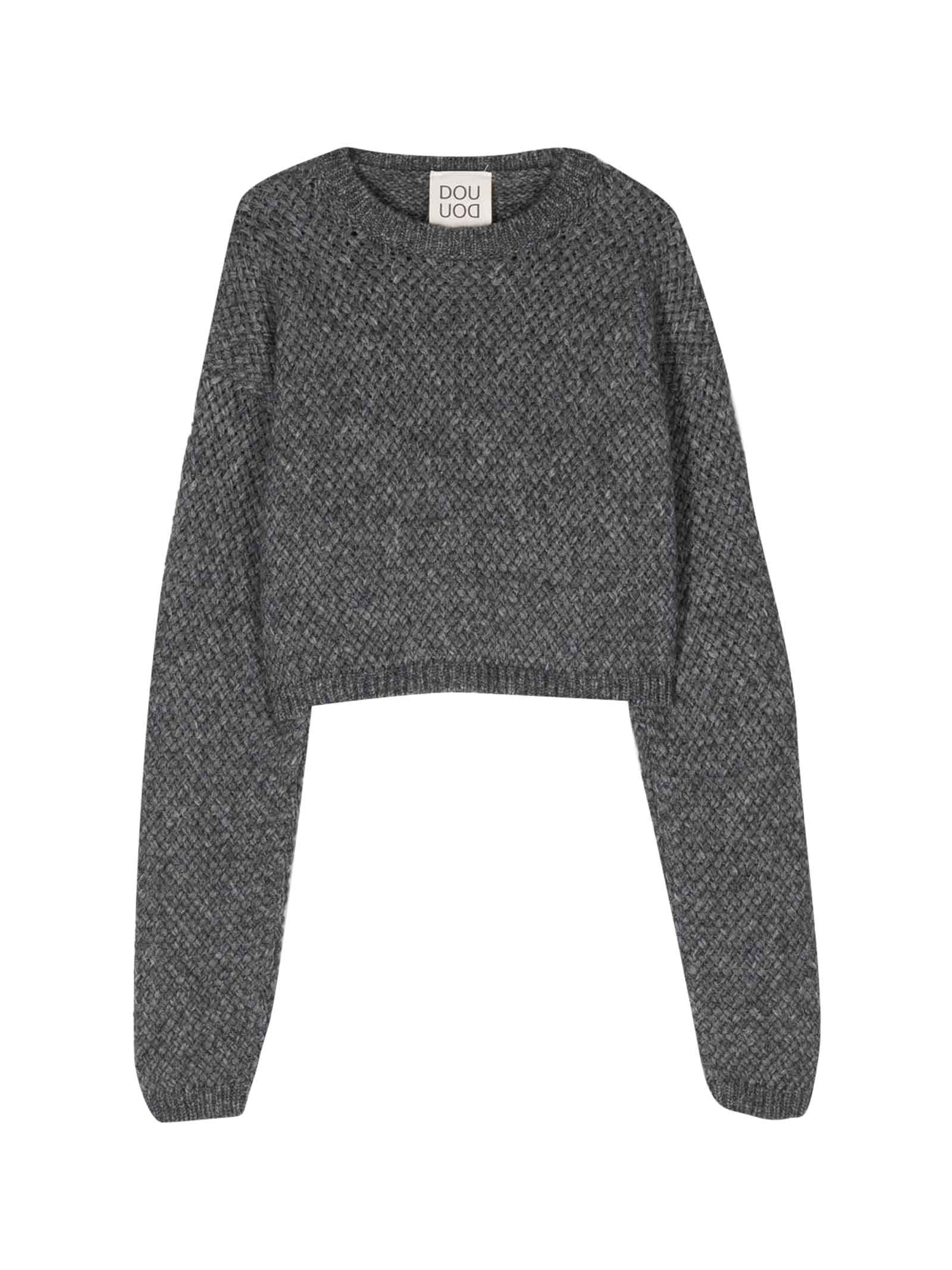Douuod Gray Crop Sweater