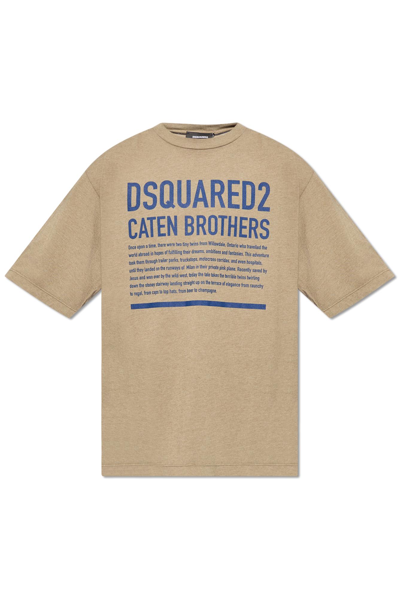 Shop Dsquared2 T-shirt With Logo In Beige