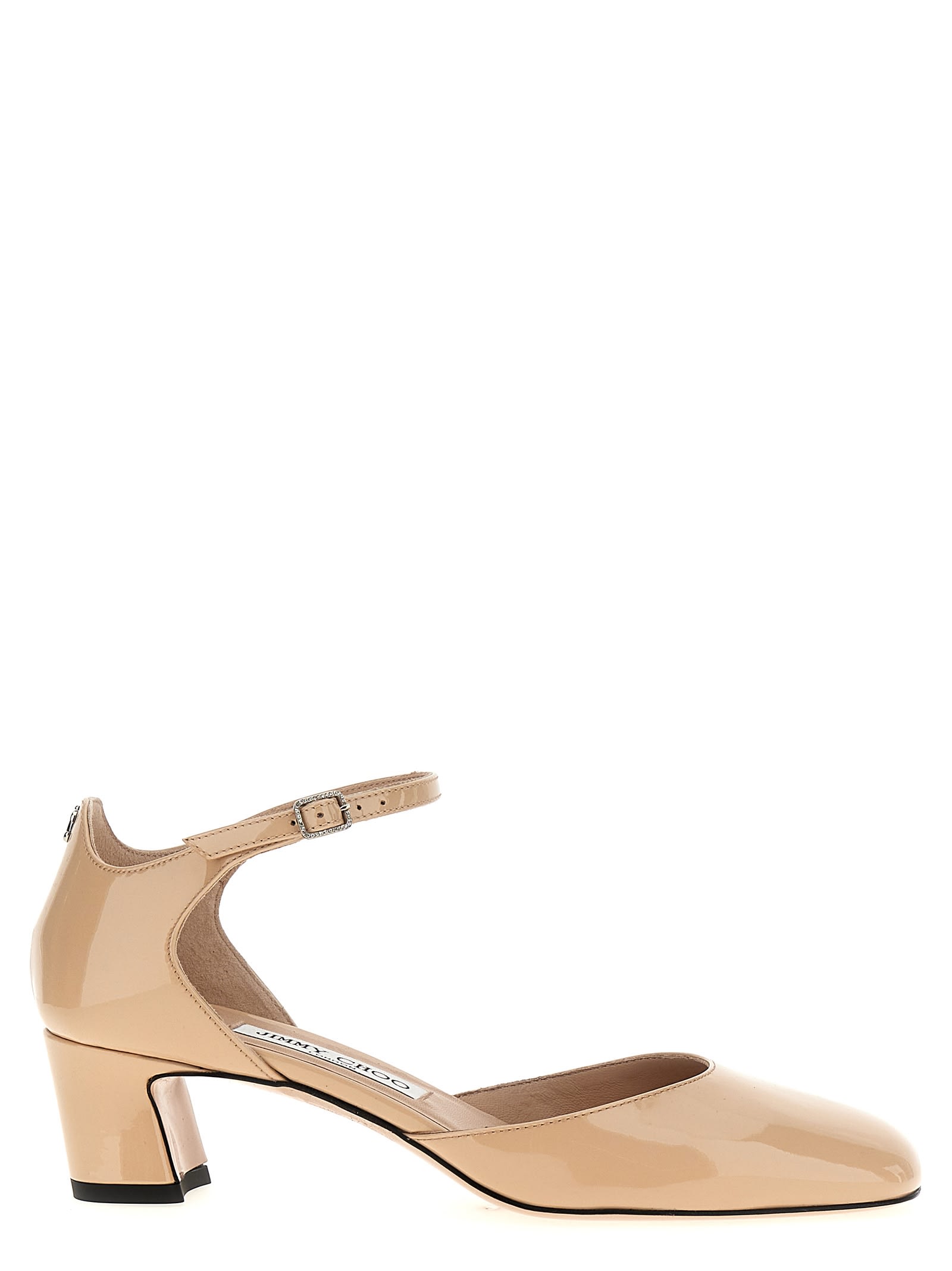 Jimmy Choo Pixie Ankle-strap Mary Janes Pumps In Beige