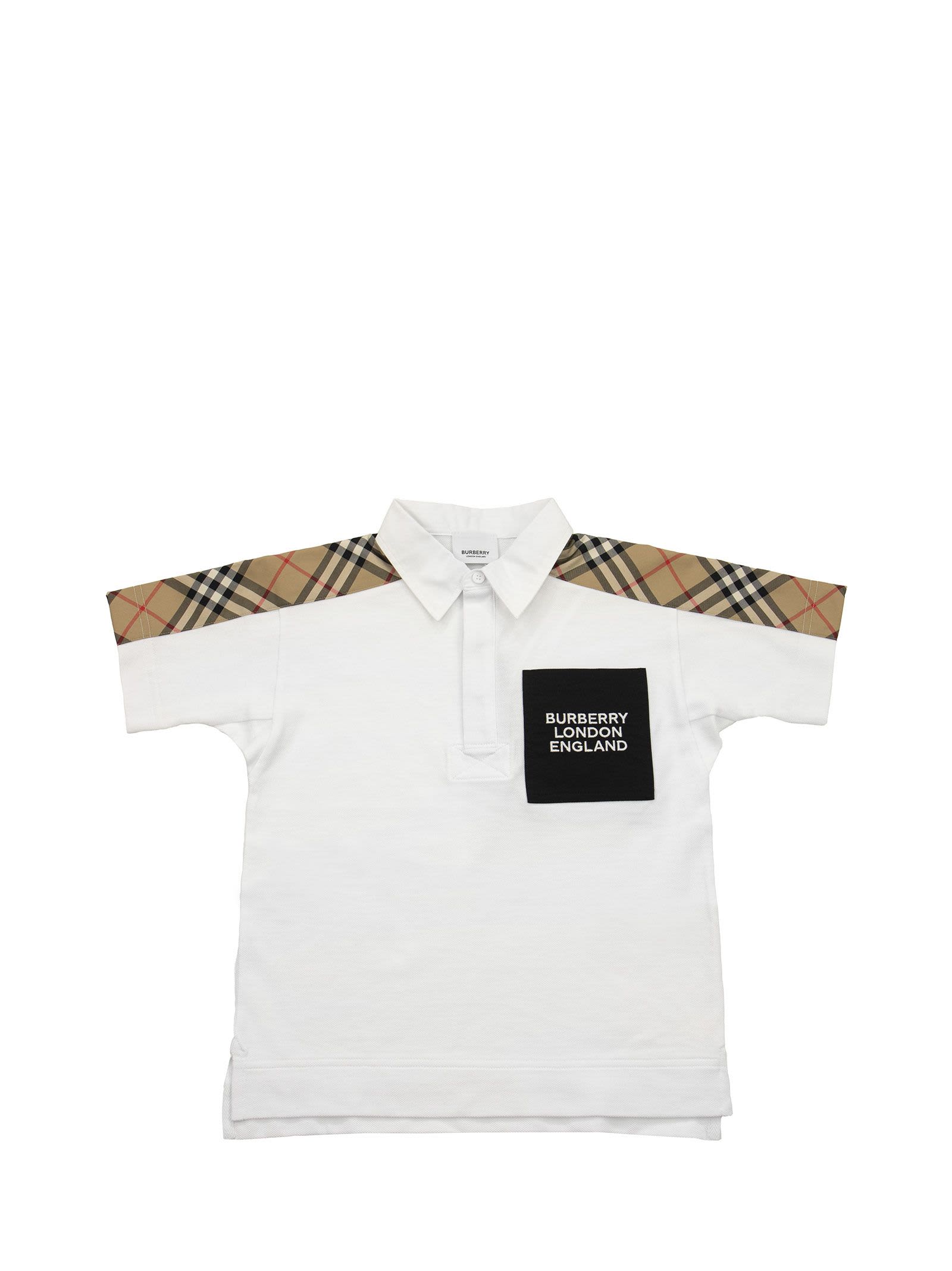 Burberry Johnathan - Vintage Check Trim Cotton Polo Shirt