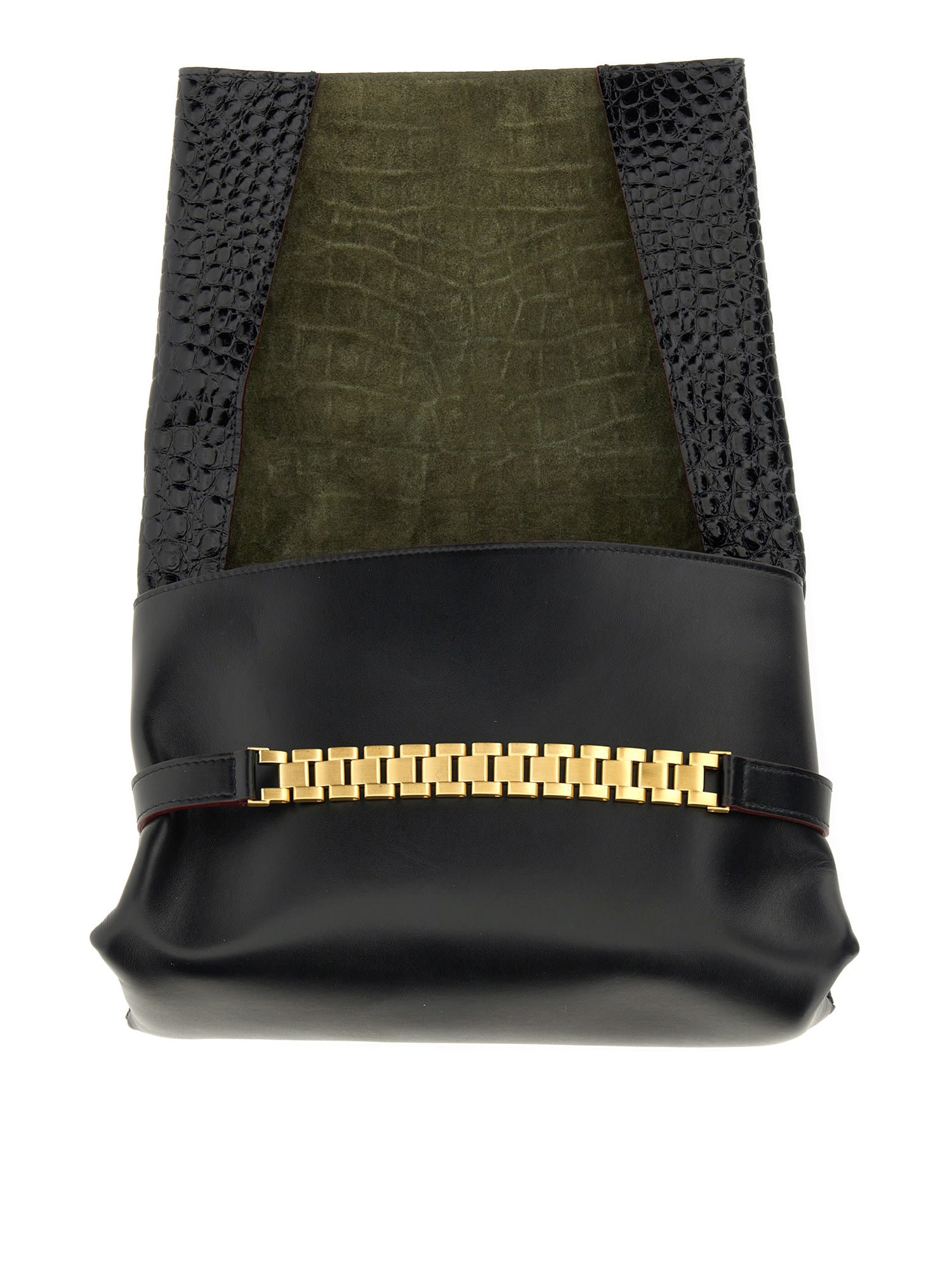 Shop Victoria Beckham Clutch Bag With Chain In Black