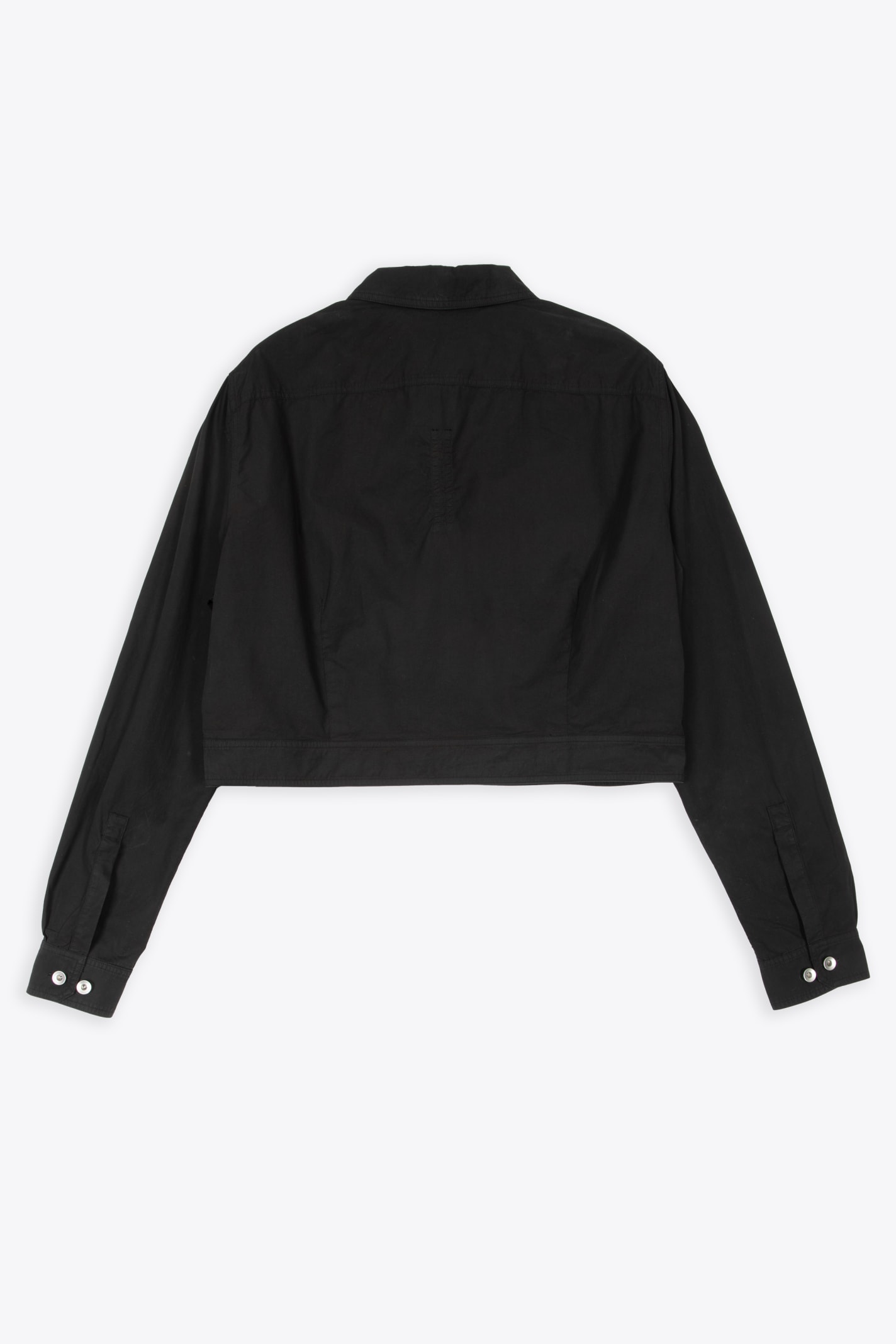 Shop Drkshdw Cape Sleeve Cropped Outershirt Black Poplin Cotton Outershirt - Cape Sleeve Cropped Outershirt In Nero