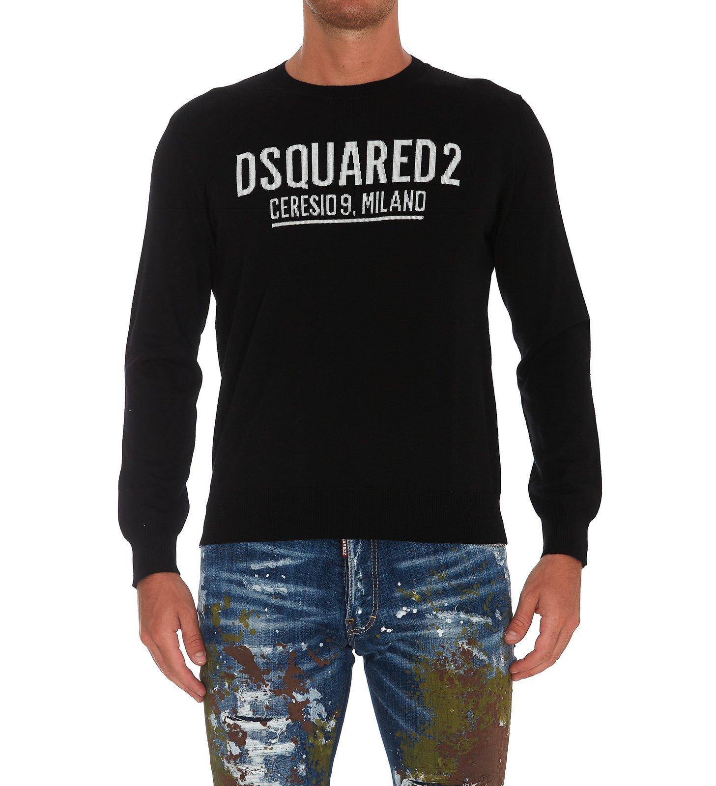 DSQUARED2 LOGO INTARSIA JUMPER