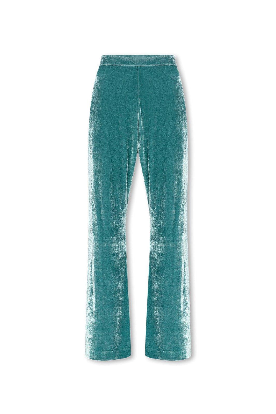 Shop Jil Sander Mid-waisted Velvet Trousers In Green