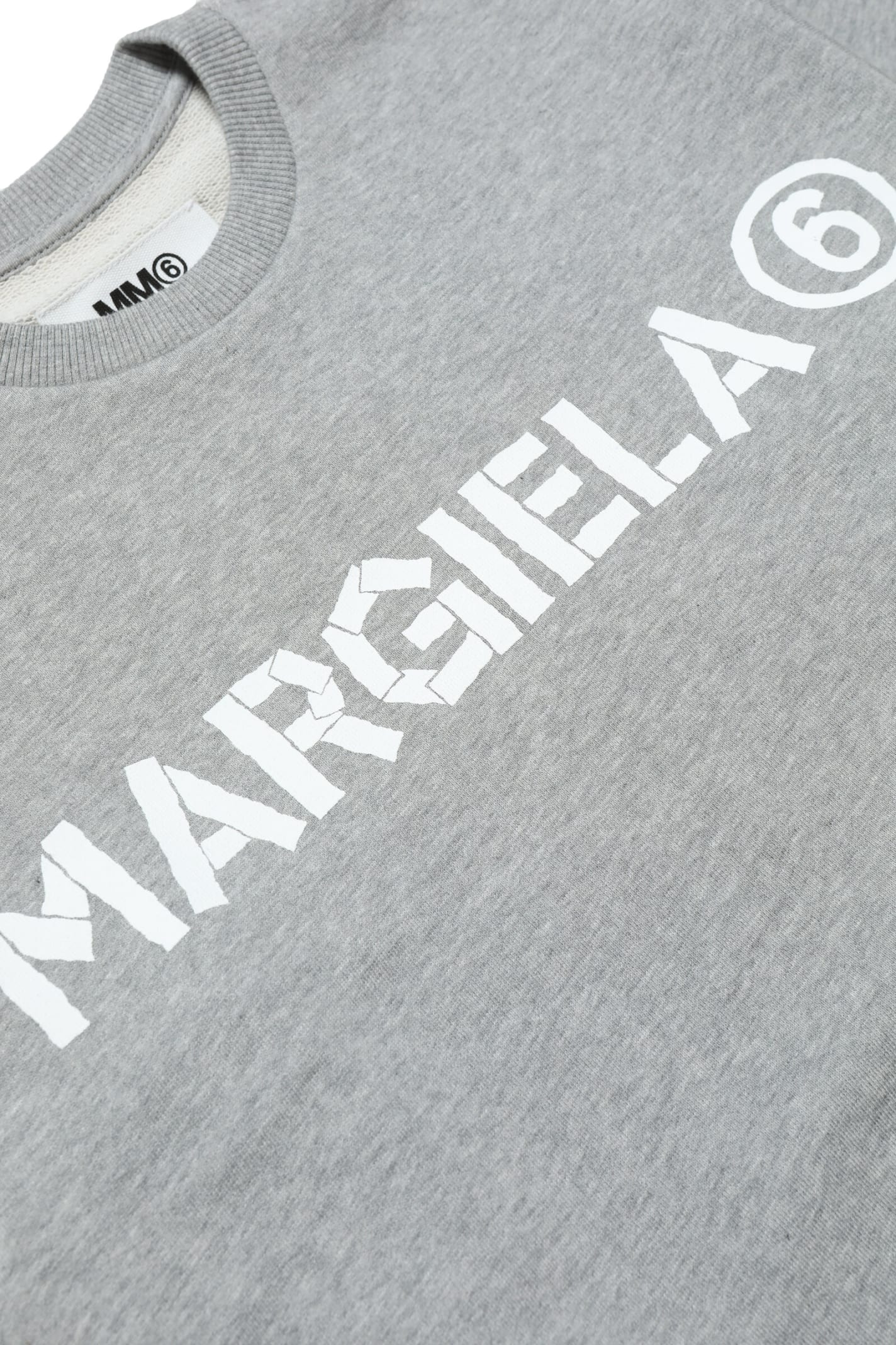 Shop Maison Margiela Mm6s61u Sweat-shirt  Cotton M Nge Ccrew-neck Sweatshirt With Logo In Grey