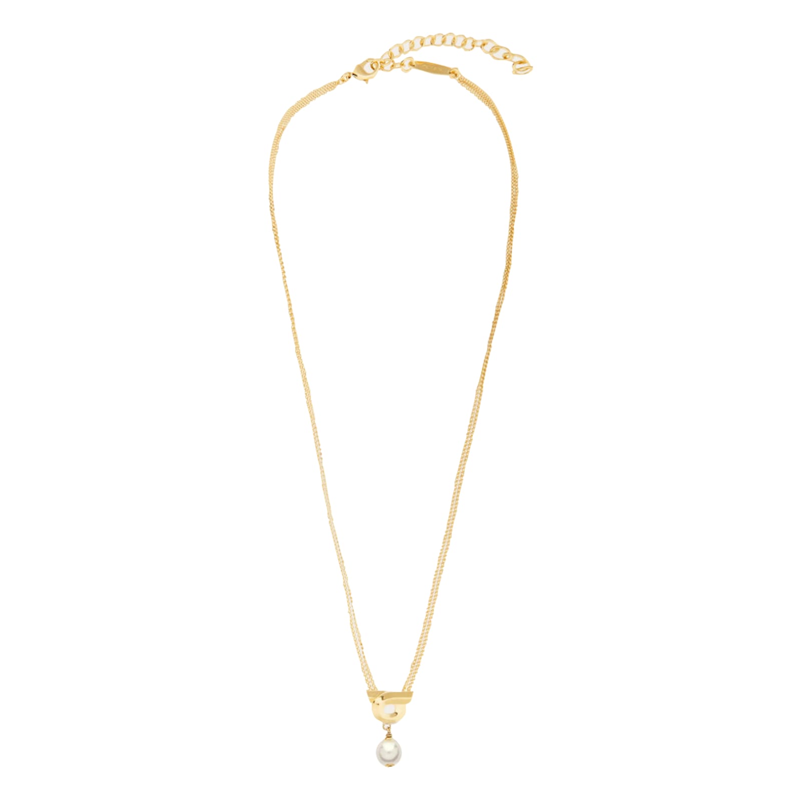Gancini Pearl And Crystals Necklace