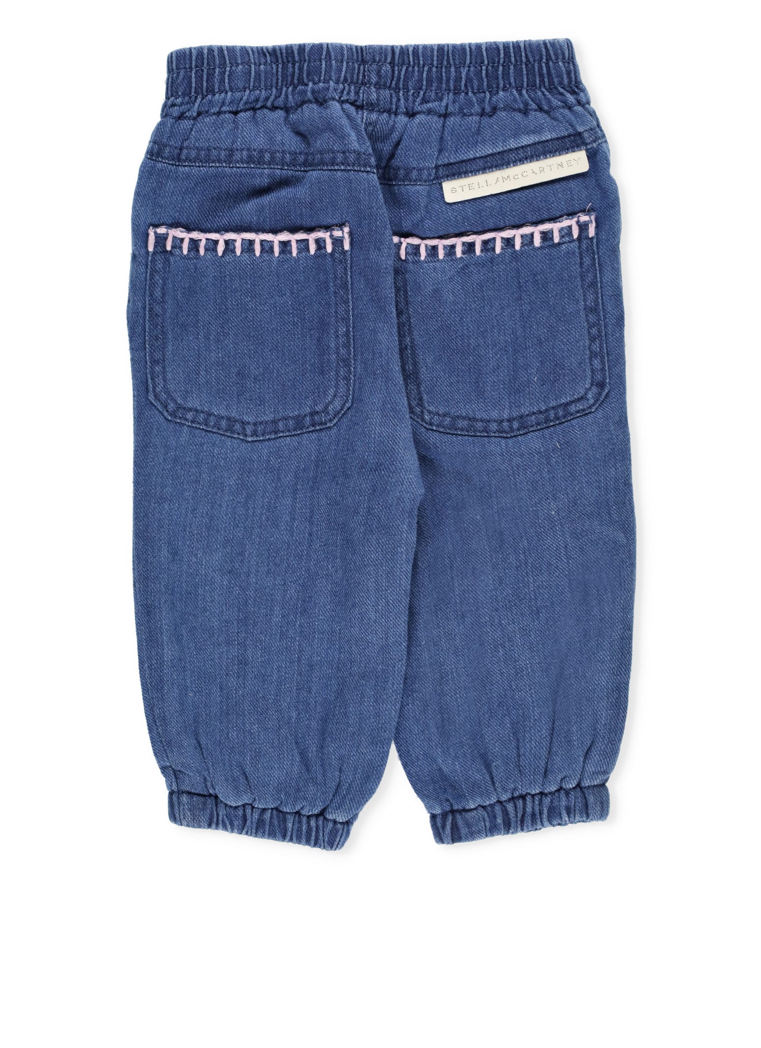 Shop Stella Mccartney Pants With Embroideries In Denim