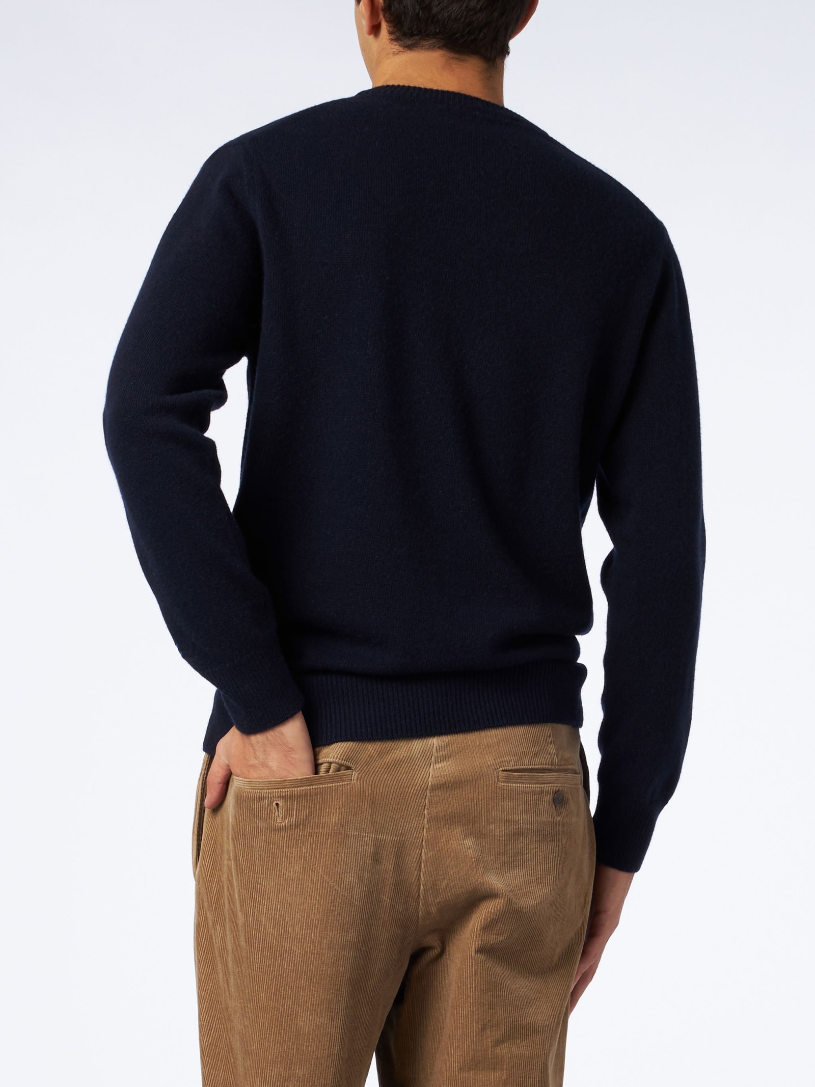 Mc2 Saint Barth Gin Tonic Wool And Cashmere Blend Jumper In Blue