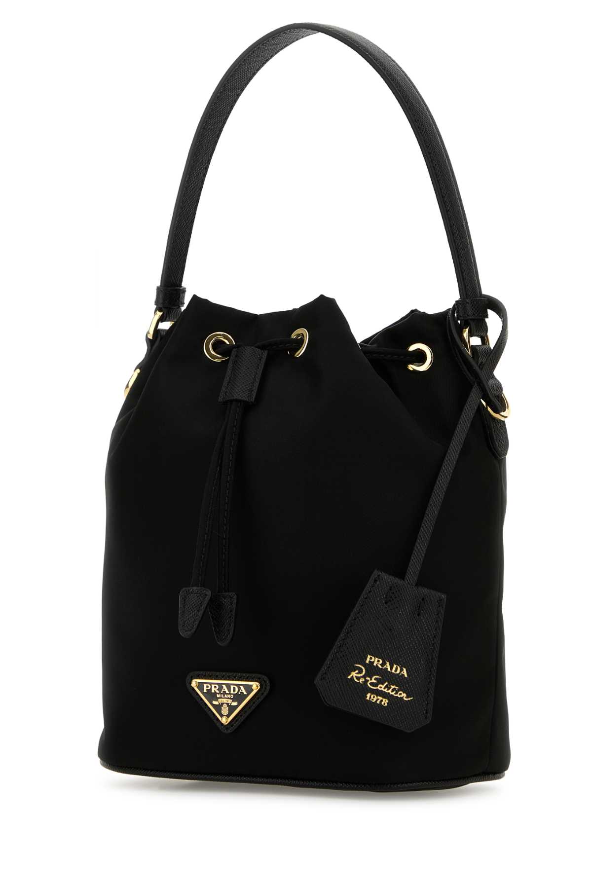 Prada Black Re-nylon Re-edition 1978 Bucket Bag In Black