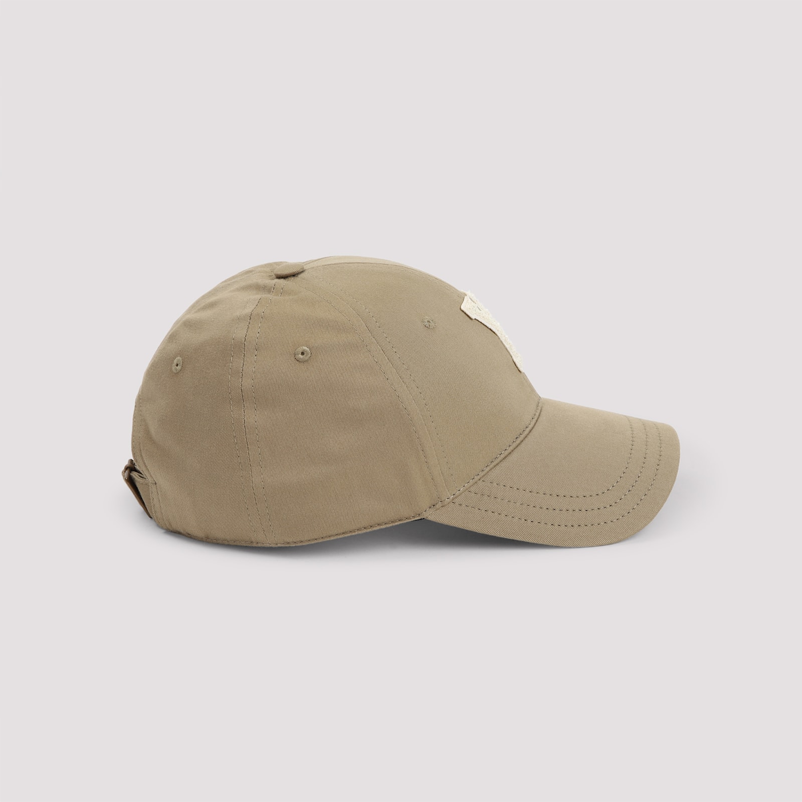 Saint Laurent Classic Baseball Cap With Embroidered Letter Y In Kaki Avorio