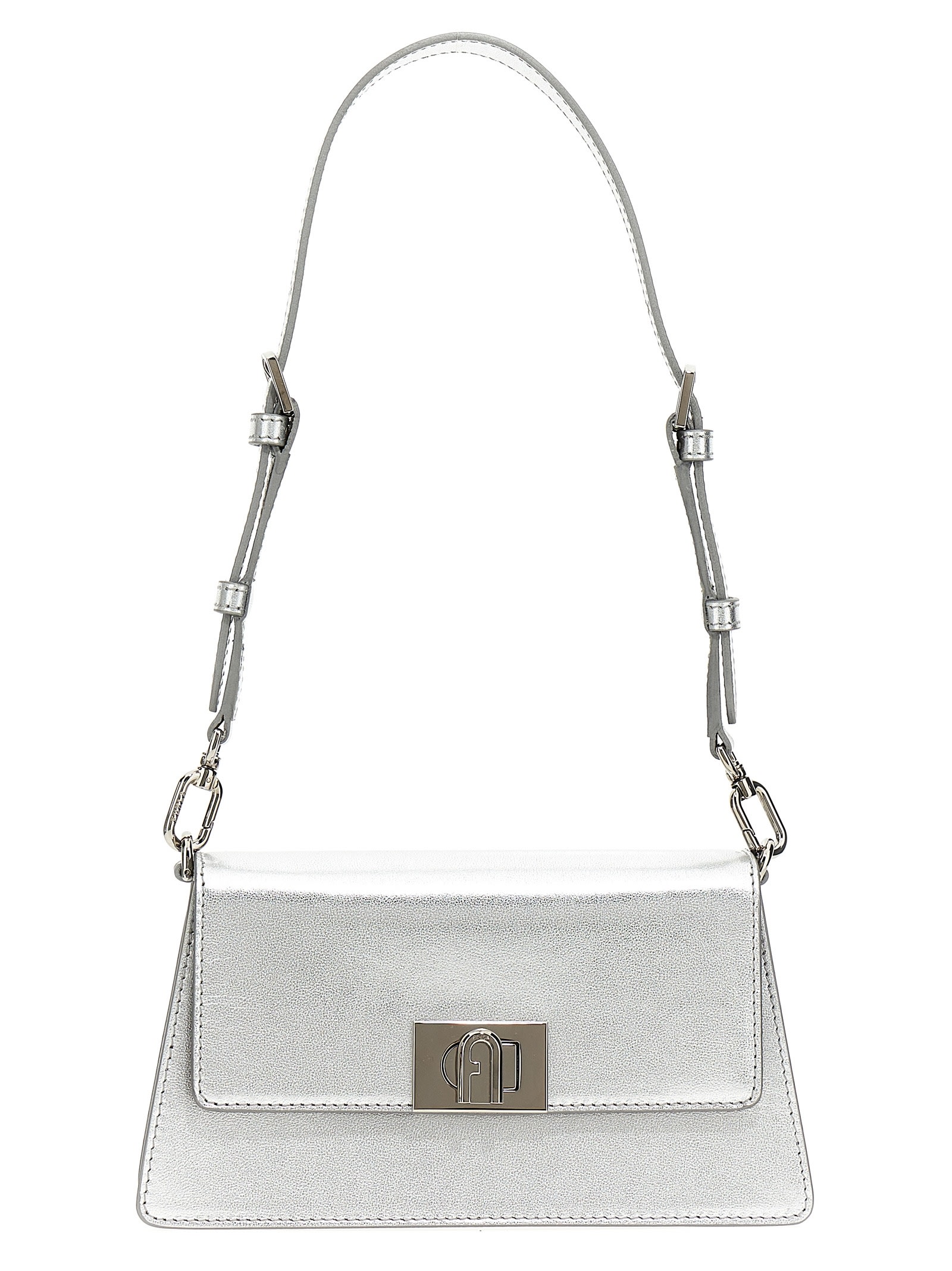 Shop Furla Zoe Mini Shoulder Bag In Color Silver