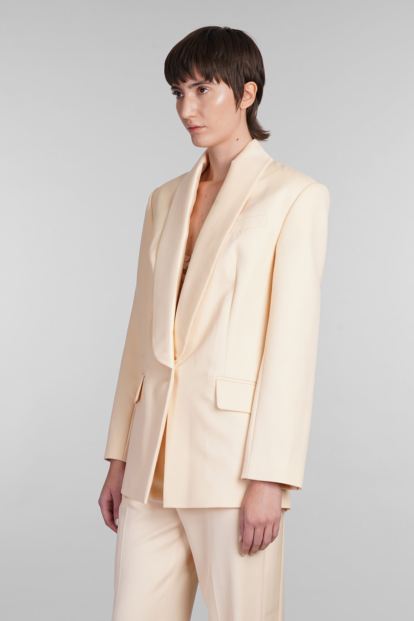Zimmermann Shawl Collar Tuxedo Jacket In Beige