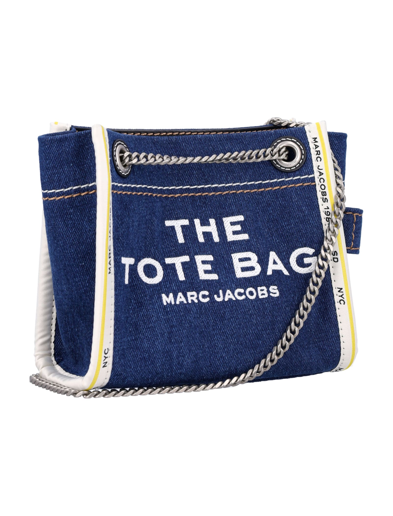 Shop Marc Jacobs The Mini Tote Bag Denim In Dark Wash