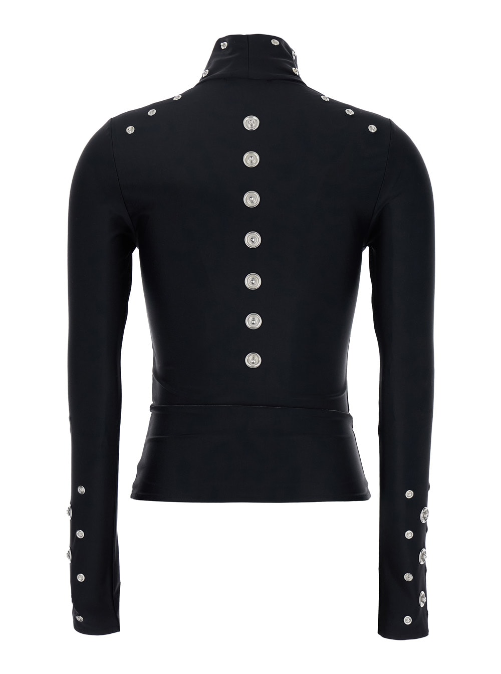 Shop Coperni Snaps Turtleneck Top In Black