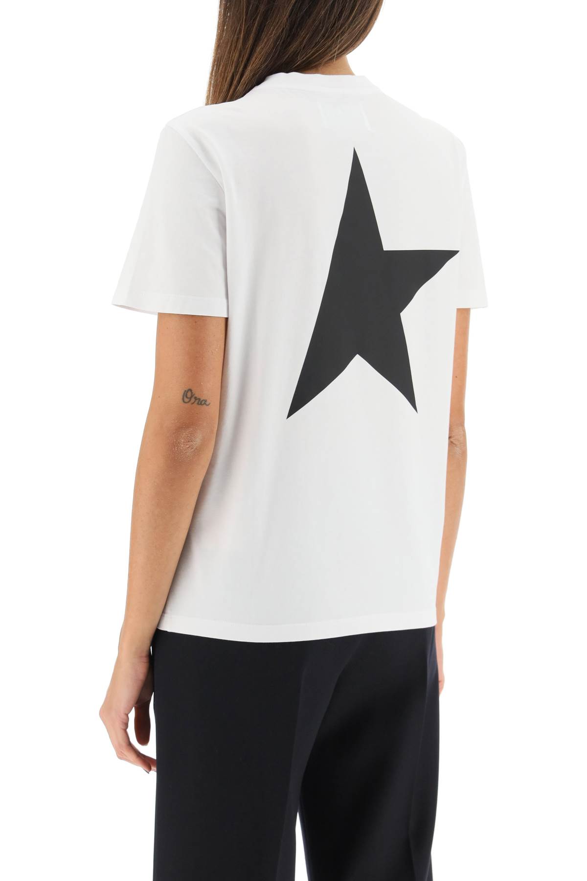 Shop Golden Goose Big Star T-shirt In White Black (white)