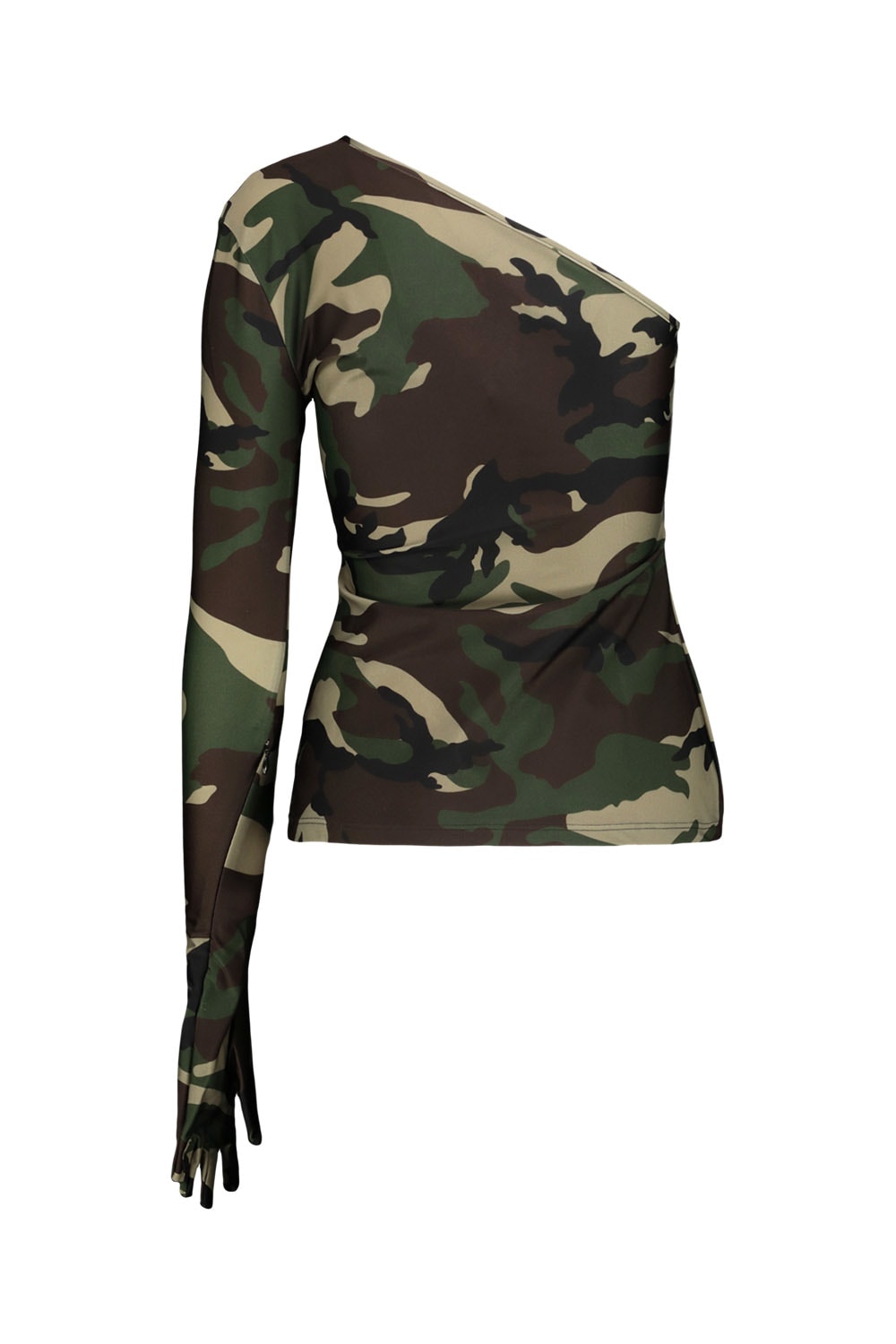 Shop Vetements Off The Shoulder Top In Camouflage