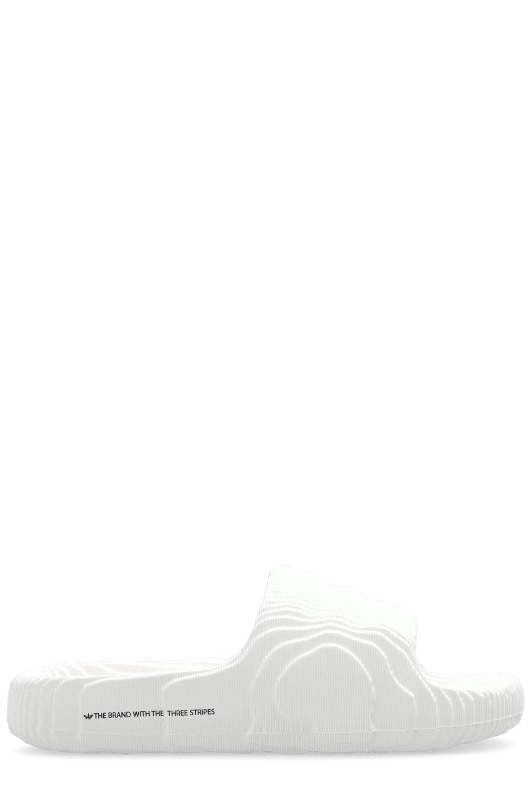 Adidas Originals Adilette Sport Slide Sandal In Crystal White/crystal White/core Black