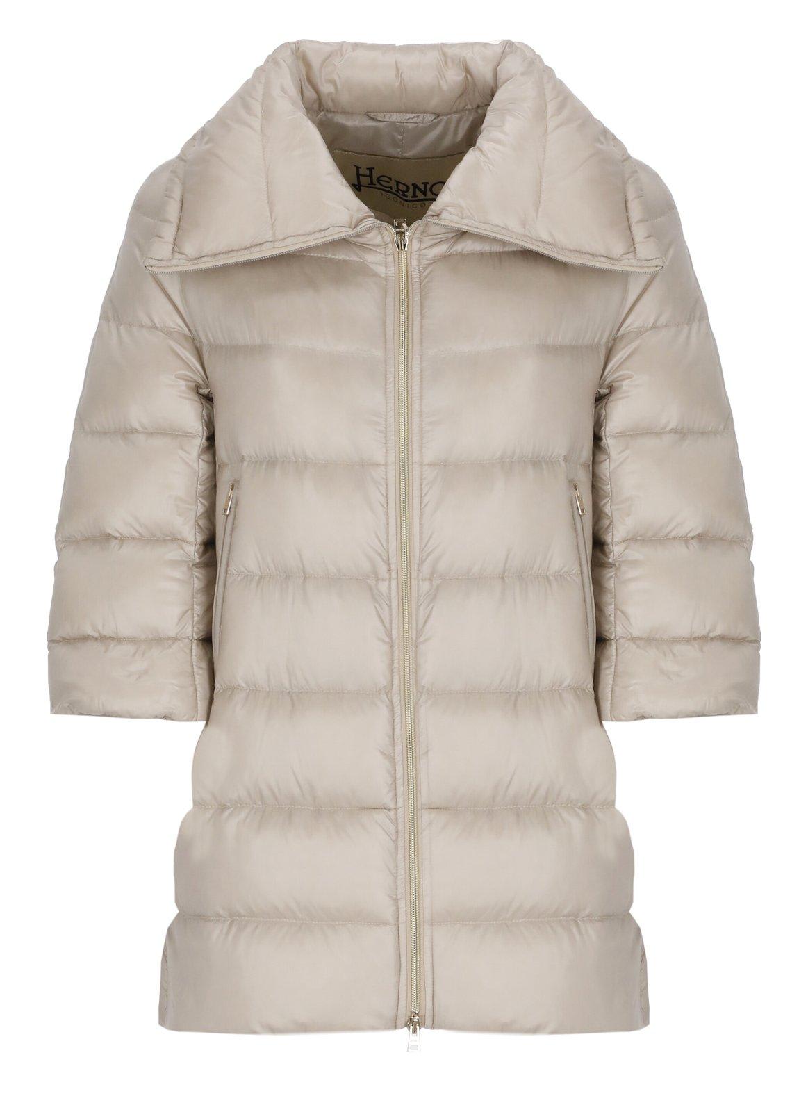 Shop Herno Cleofe Padded Zipped Coat In Chantilly