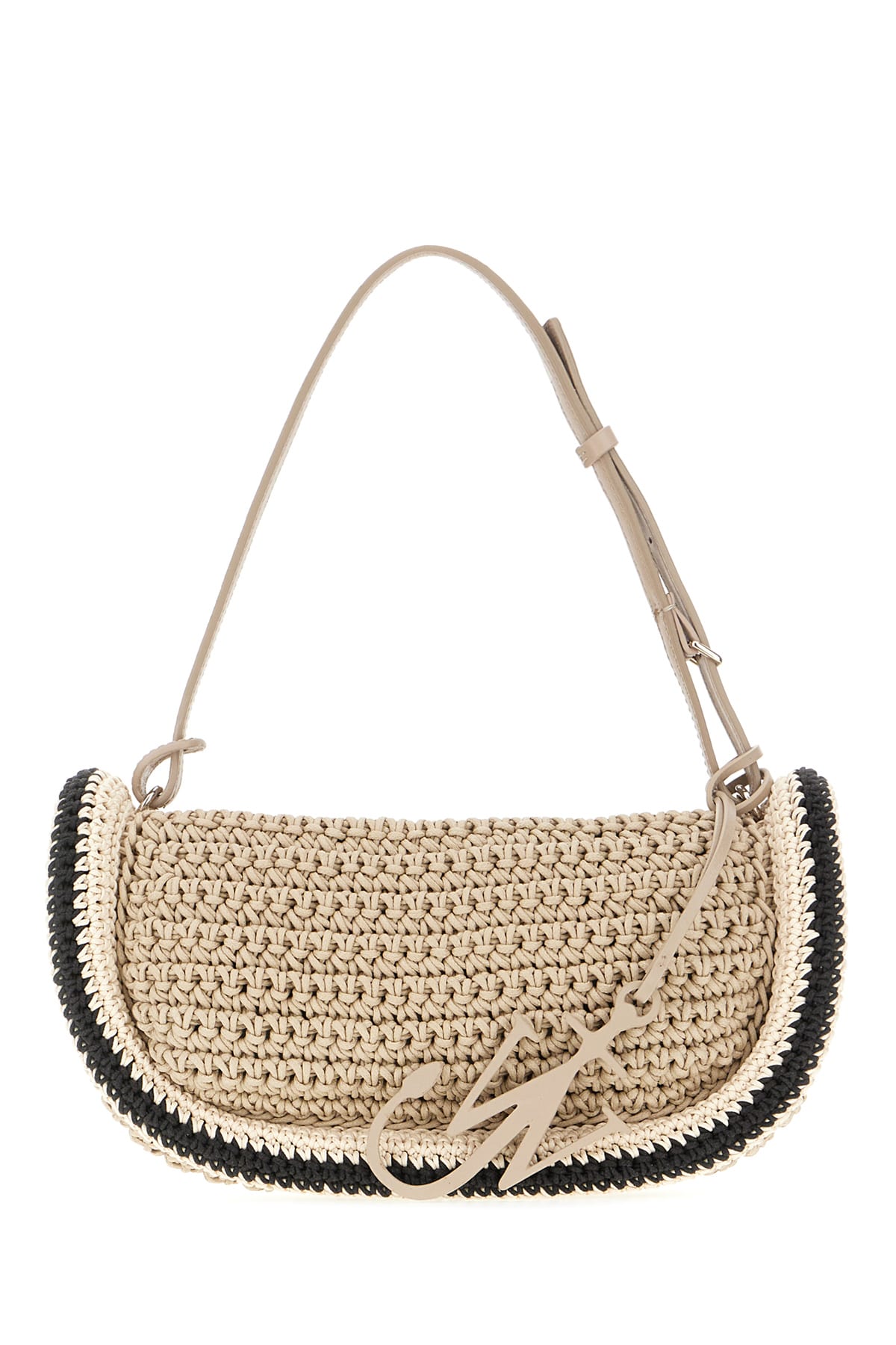 Shop Jw Anderson Cappuccino Raffia Bumper-15 Shoulder Bag In 929