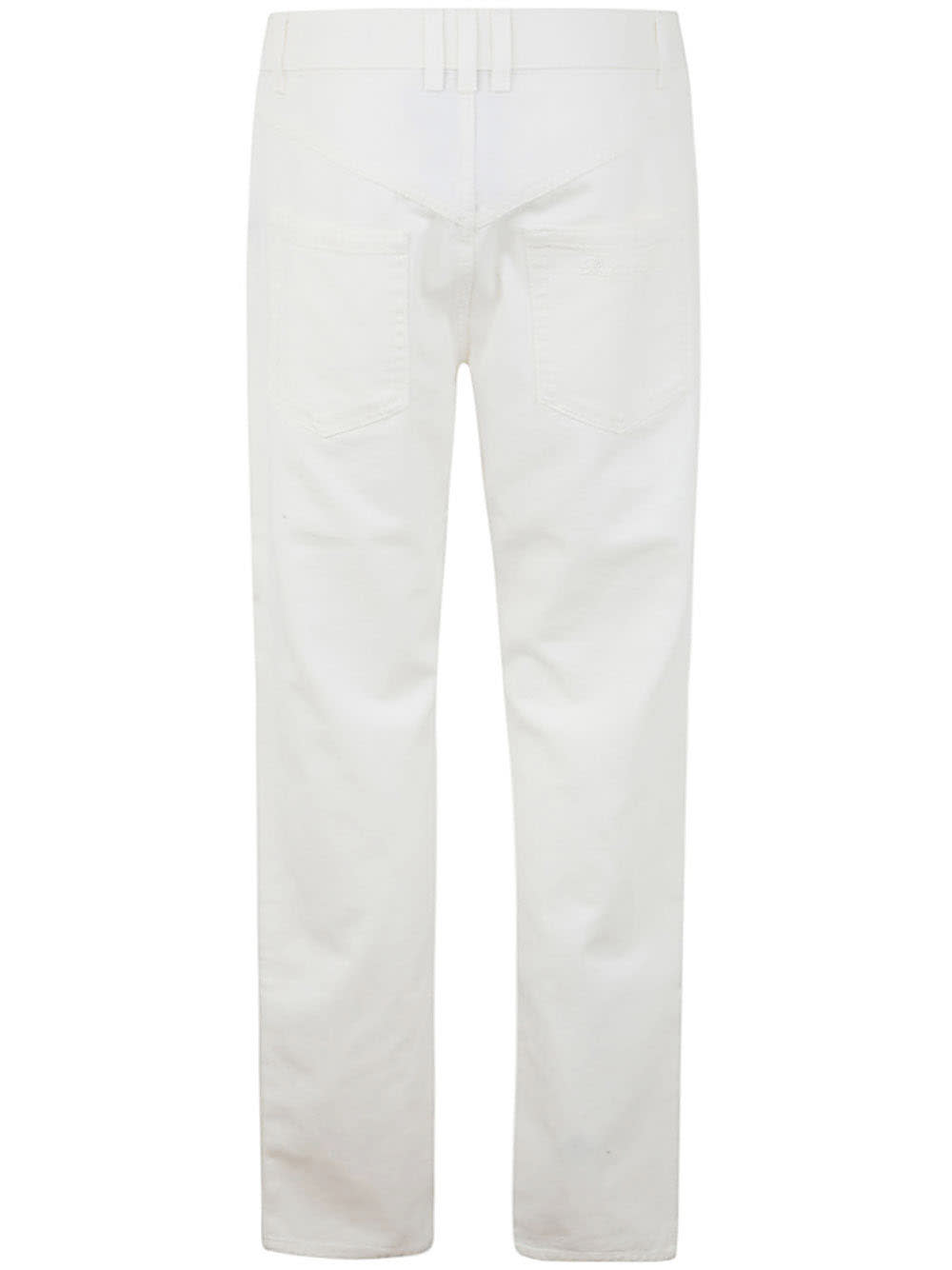 Shop Balmain Regular Denim Pants White Wash In Fa Blanc