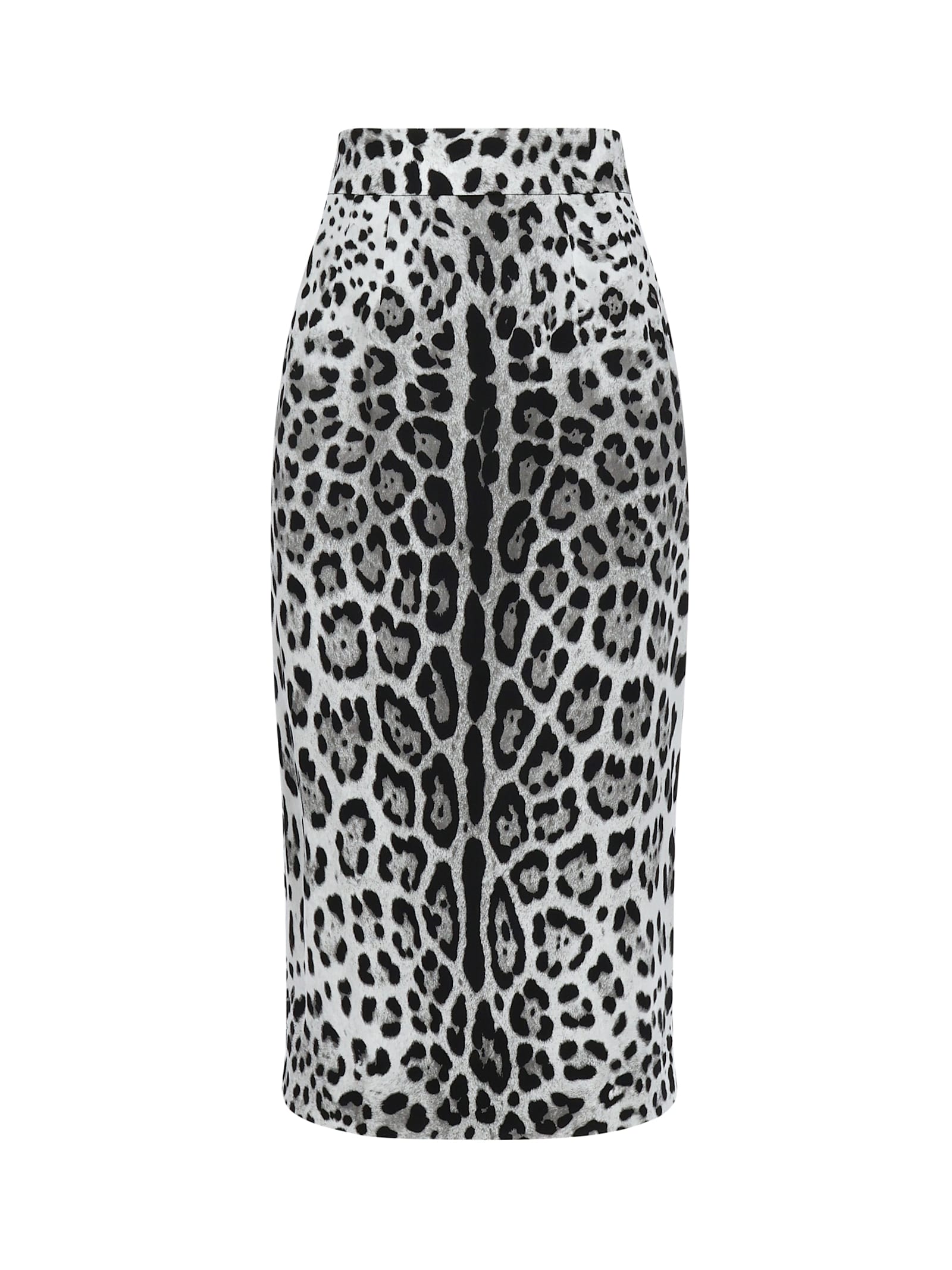 Leopard-print Charmeuse Pencil Skirt