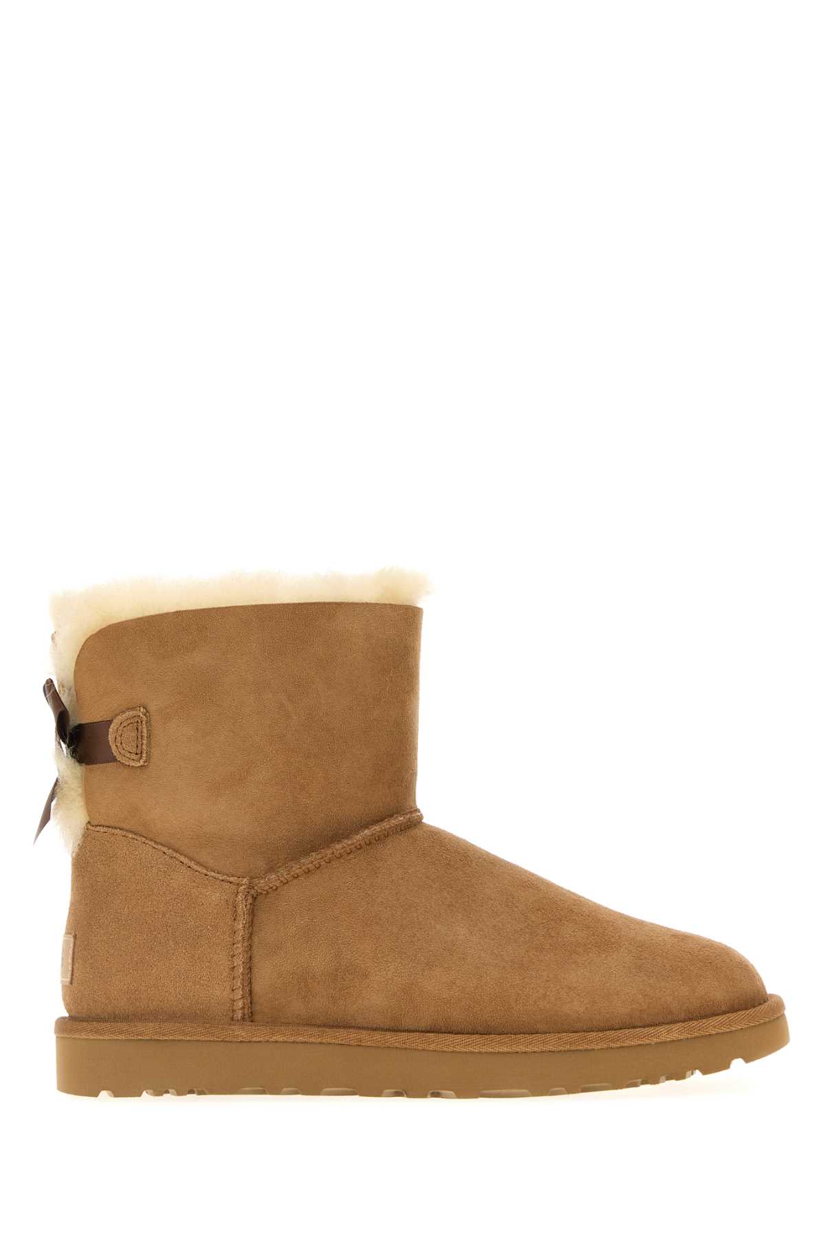 Camel Suede Mini Bailey Bow Ankle Boots