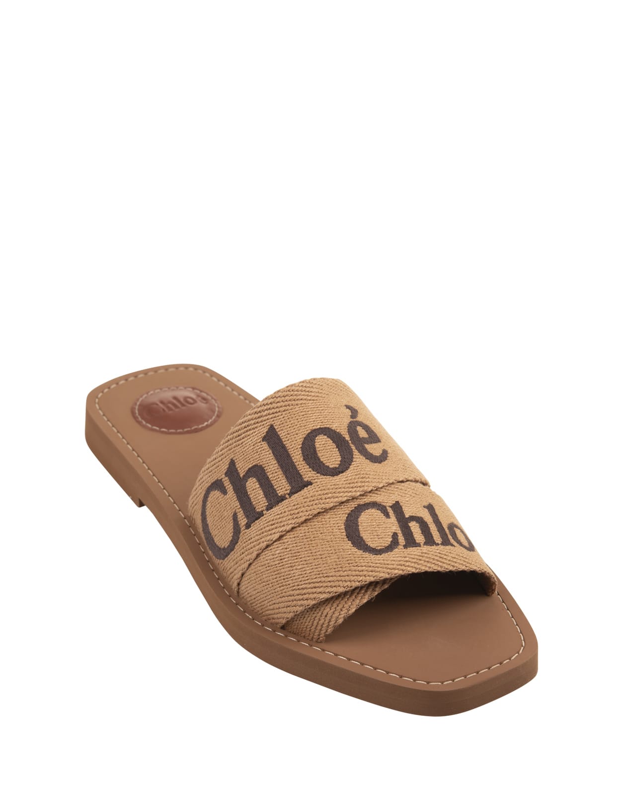 Shop Chloé Woody Flat Sabots In Dark Tan In Brown