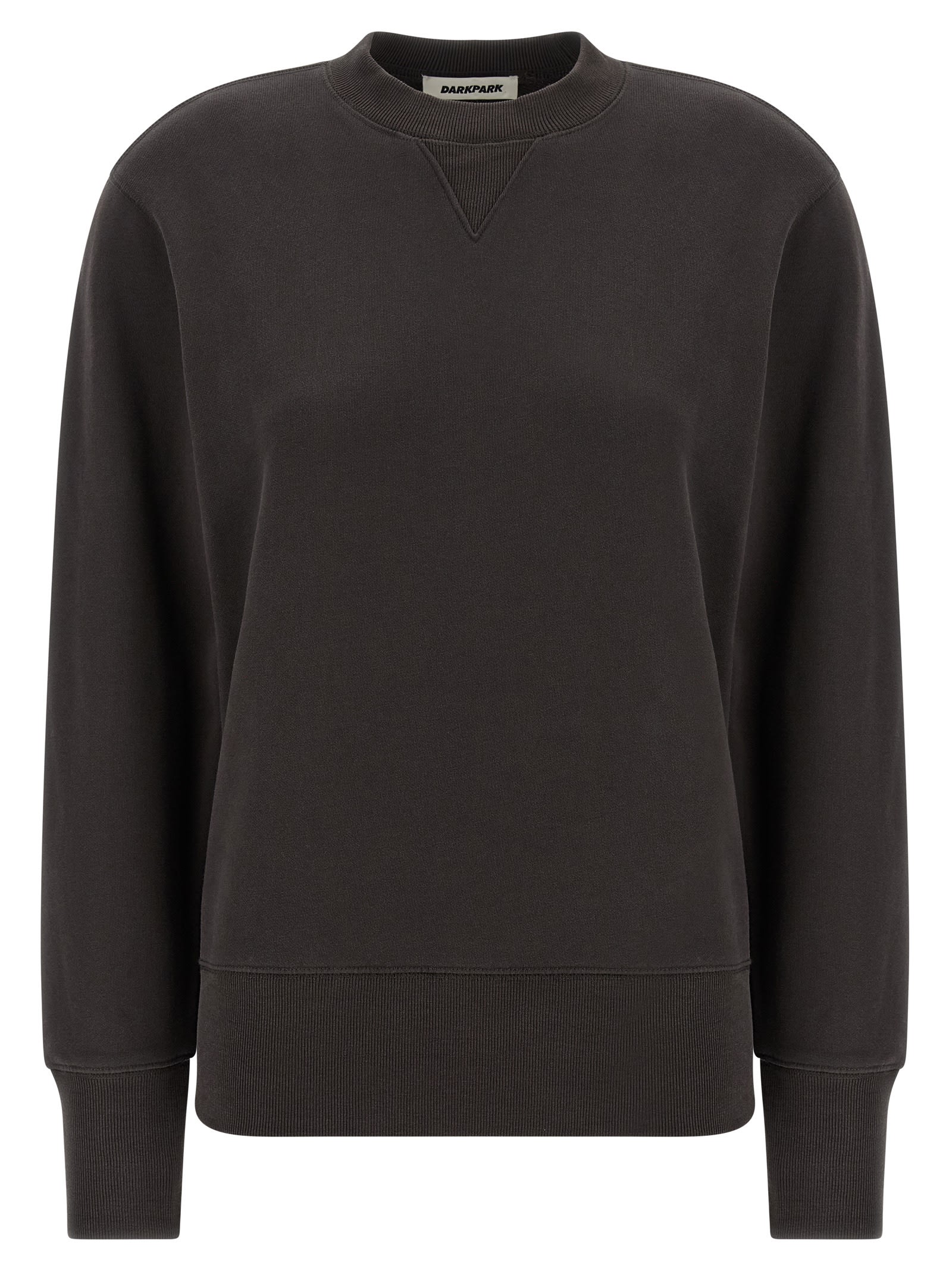 Darkpark Crew Neck Long Sleeve Sweatshirt With Ribbed Cuffs And Hem In Brown