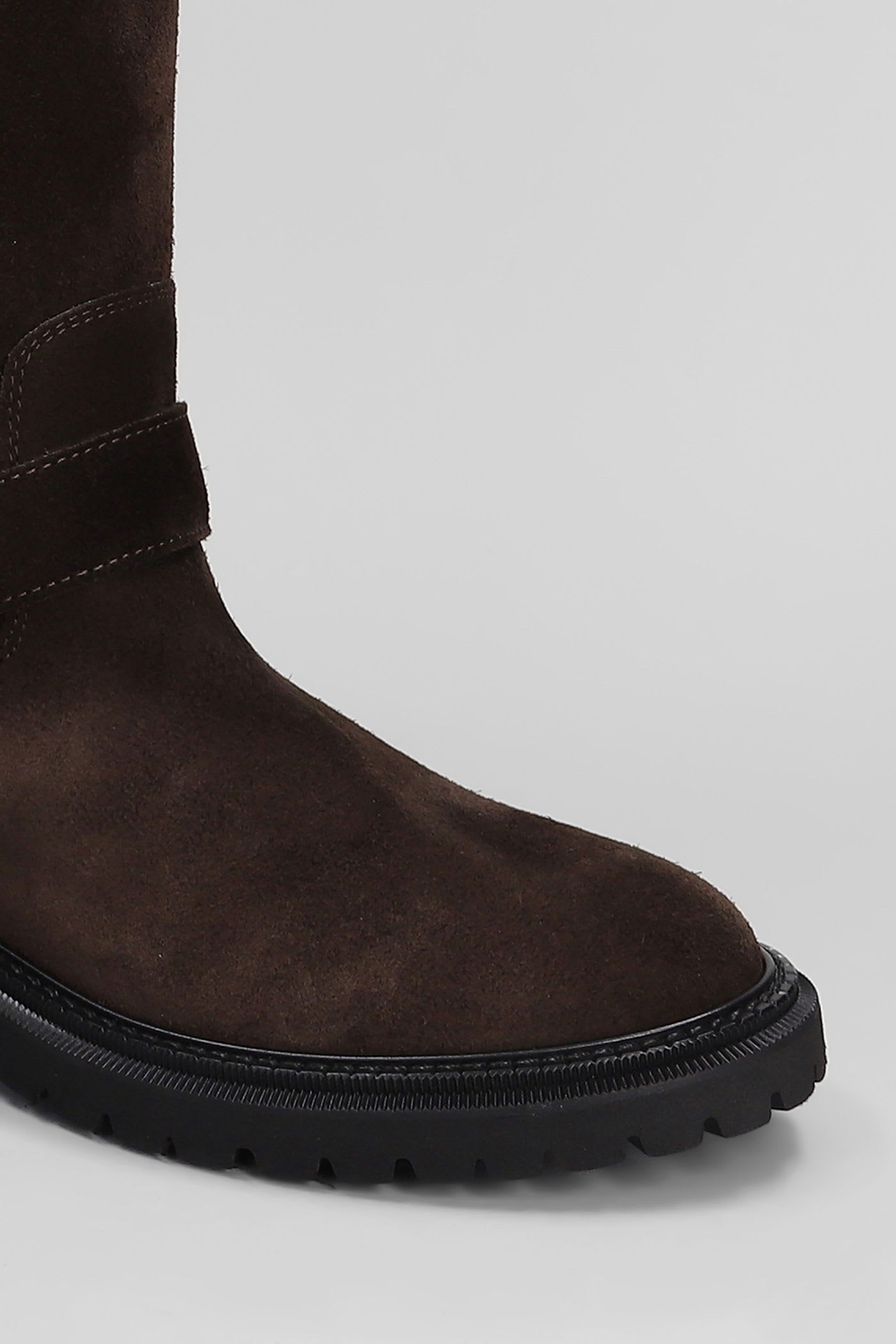 Via Roma 15 50mm Buckled Zip-fastening Biker Boots In Brown
