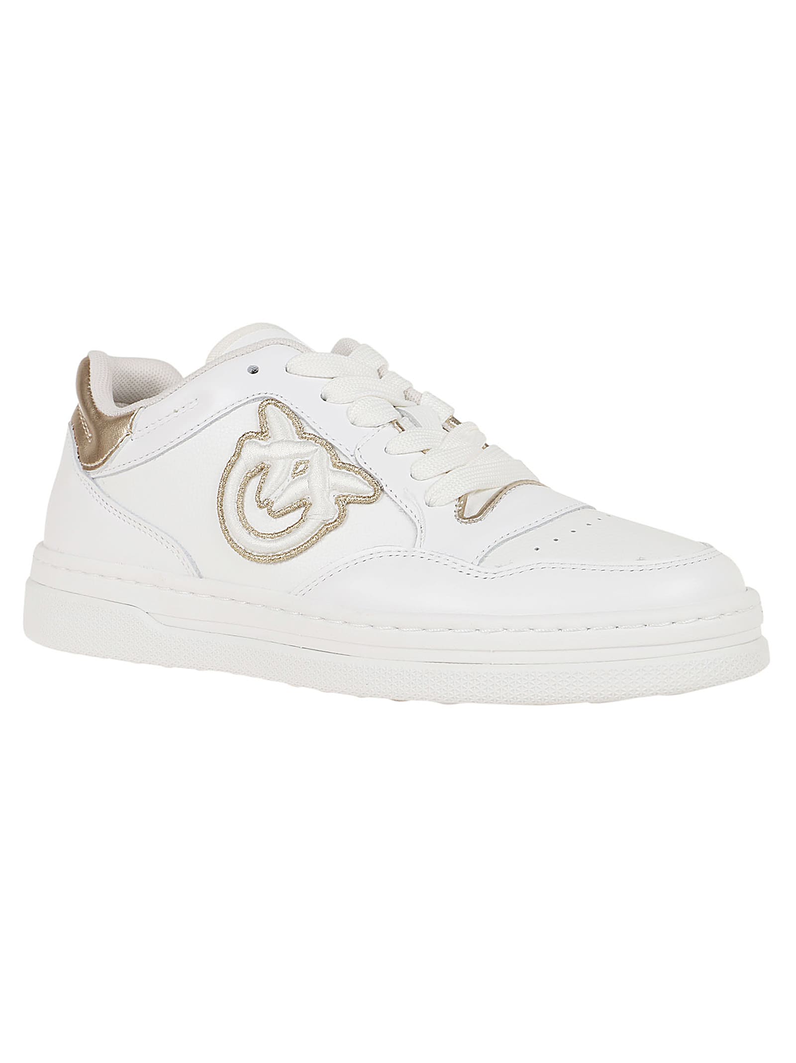 Shop Pinko Sneaker Calf Leather In White