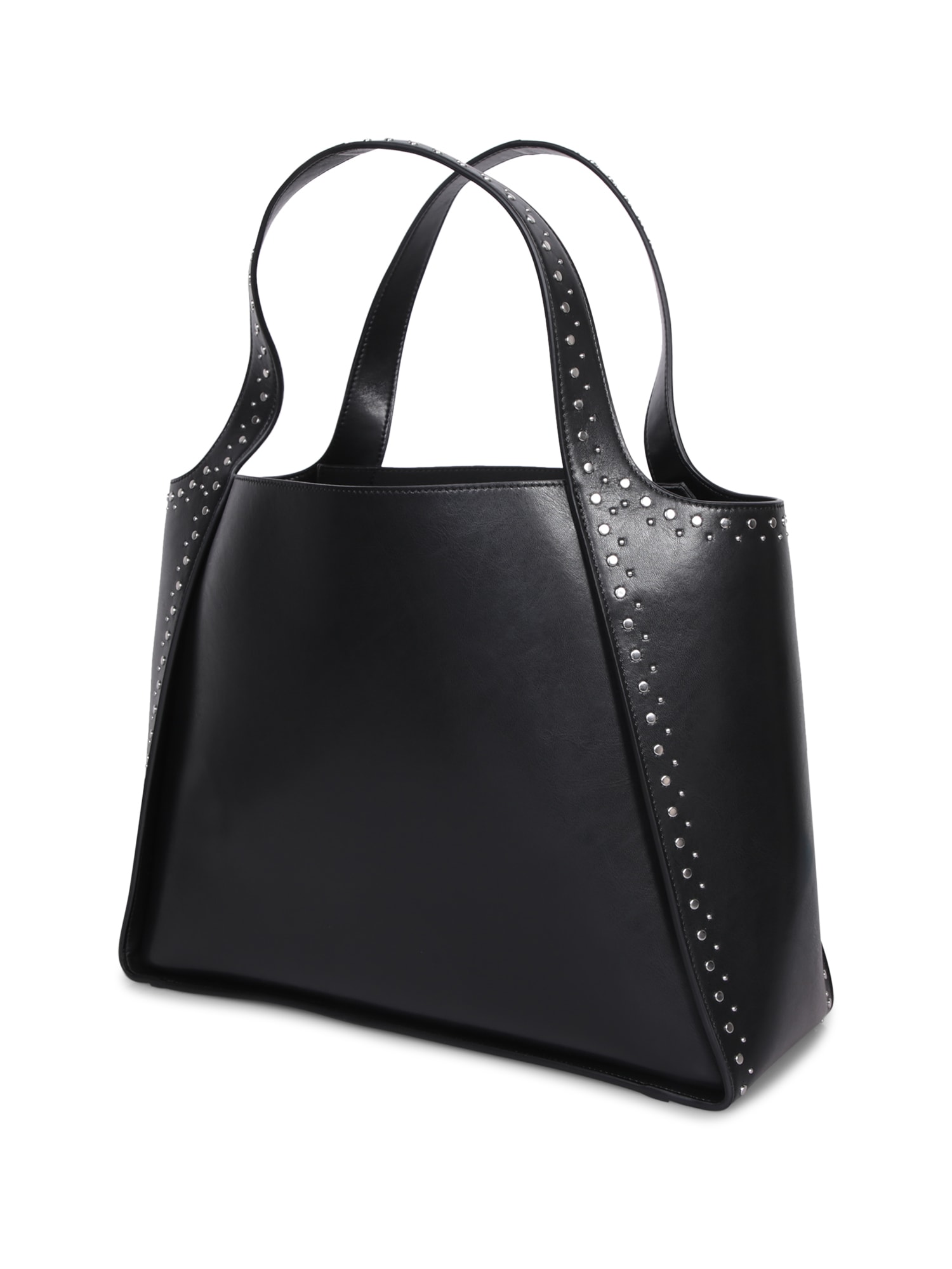 Shop Stella Mccartney Black Logo Econappa Tote Bag