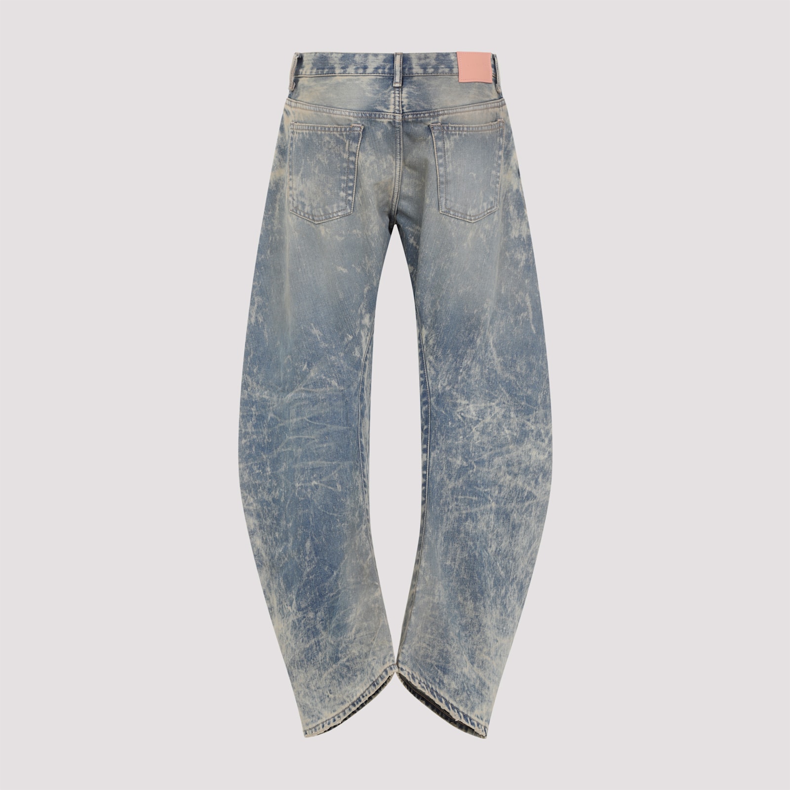 Acne Studios Distressed Low Waist Cotton Jeans In Blue