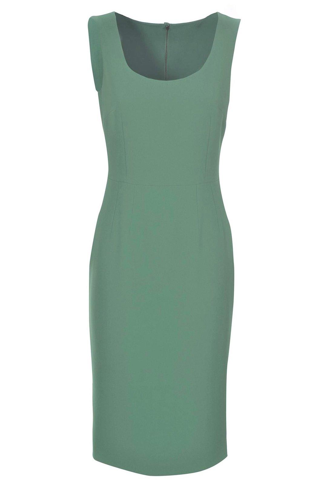 Shop Dolce & Gabbana Stretch Sleeveless Midi Dress In Verde