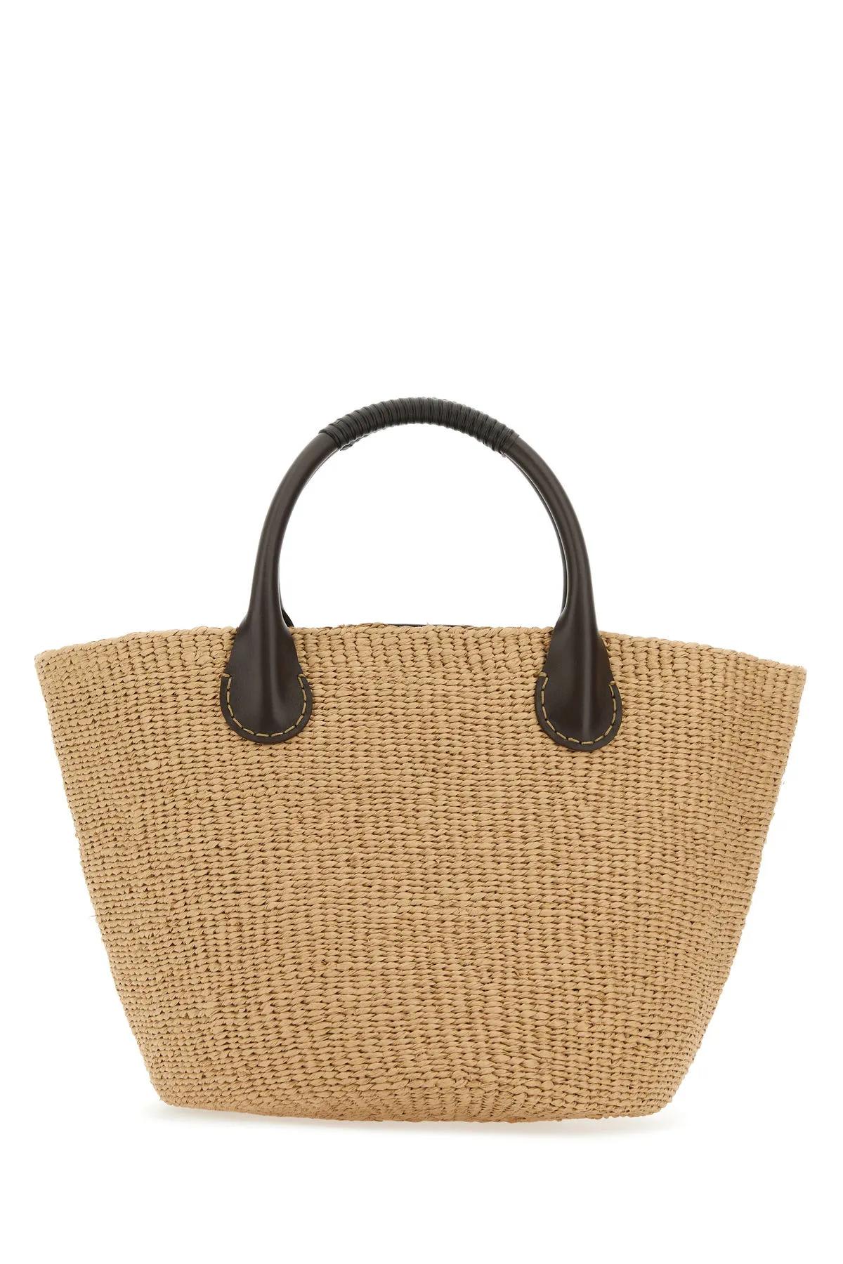 Chloé Raffia Large Palma X Eres Shopping Bag In Beige