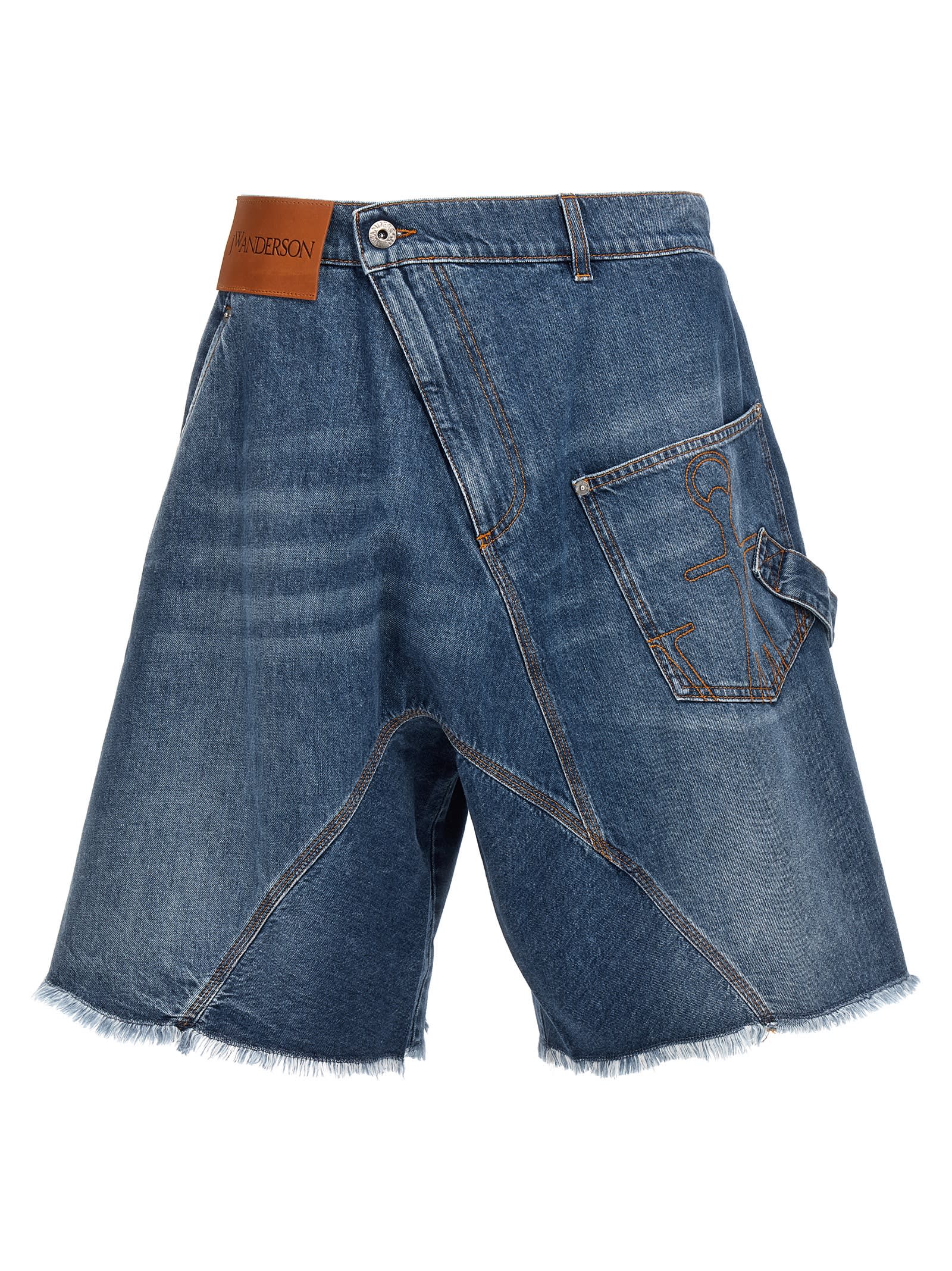Shop Jw Anderson Twisted Workwear Bermuda Shorts In Blue