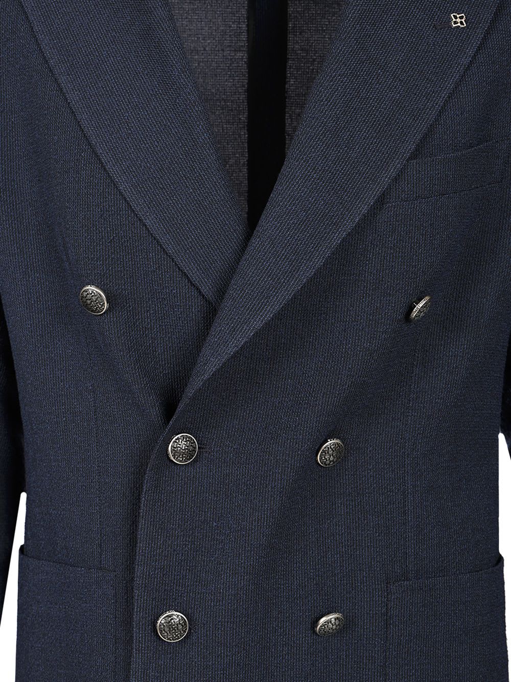 Tagliatore Blazer Doppiopetto In Lino Fiammato In Blue