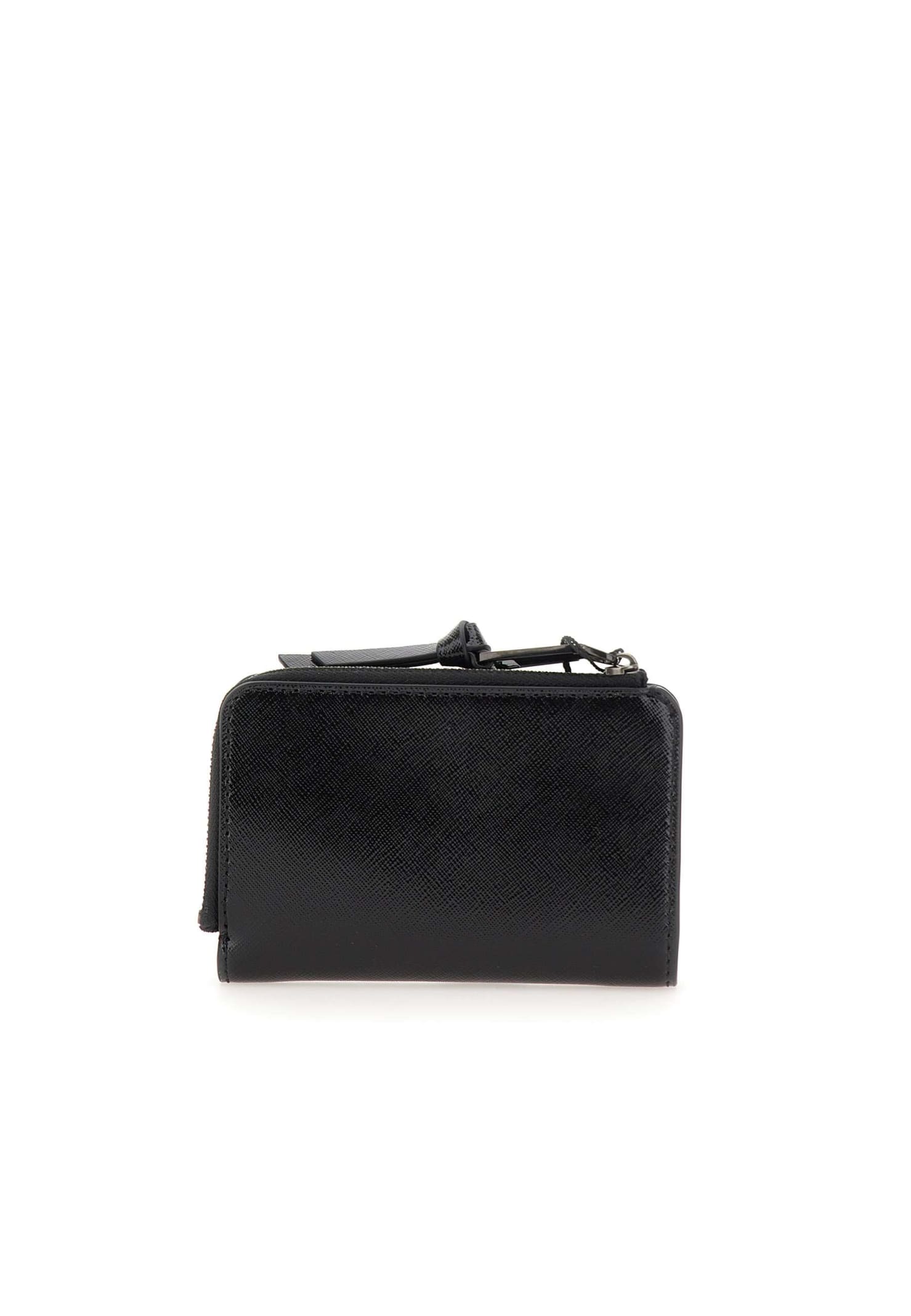 Marc Jacobs Black Leather Mini The Utility Snapshot Dtm Wallet In Black