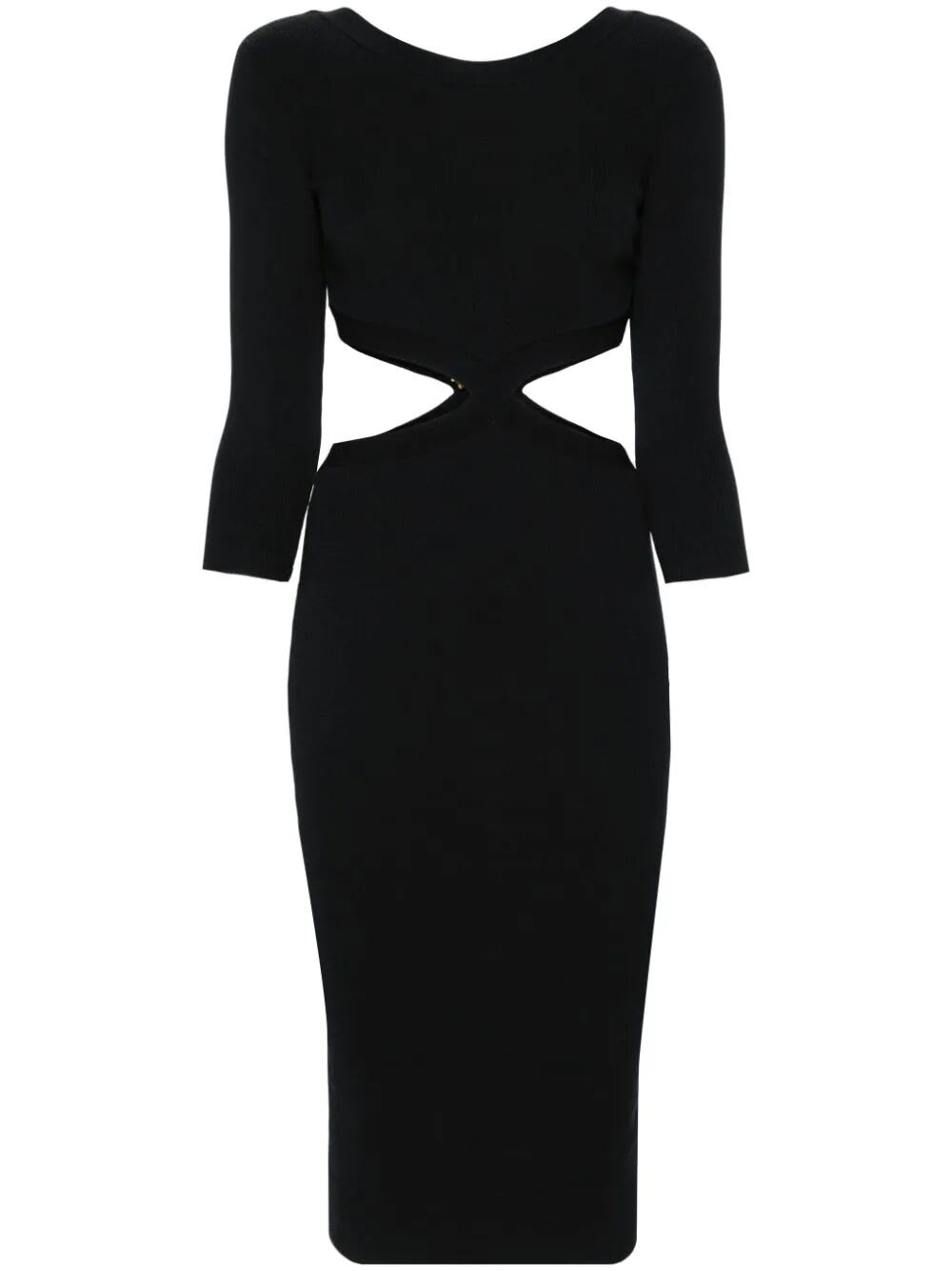 Shop Elisabetta Franchi Longuette Dress In Black