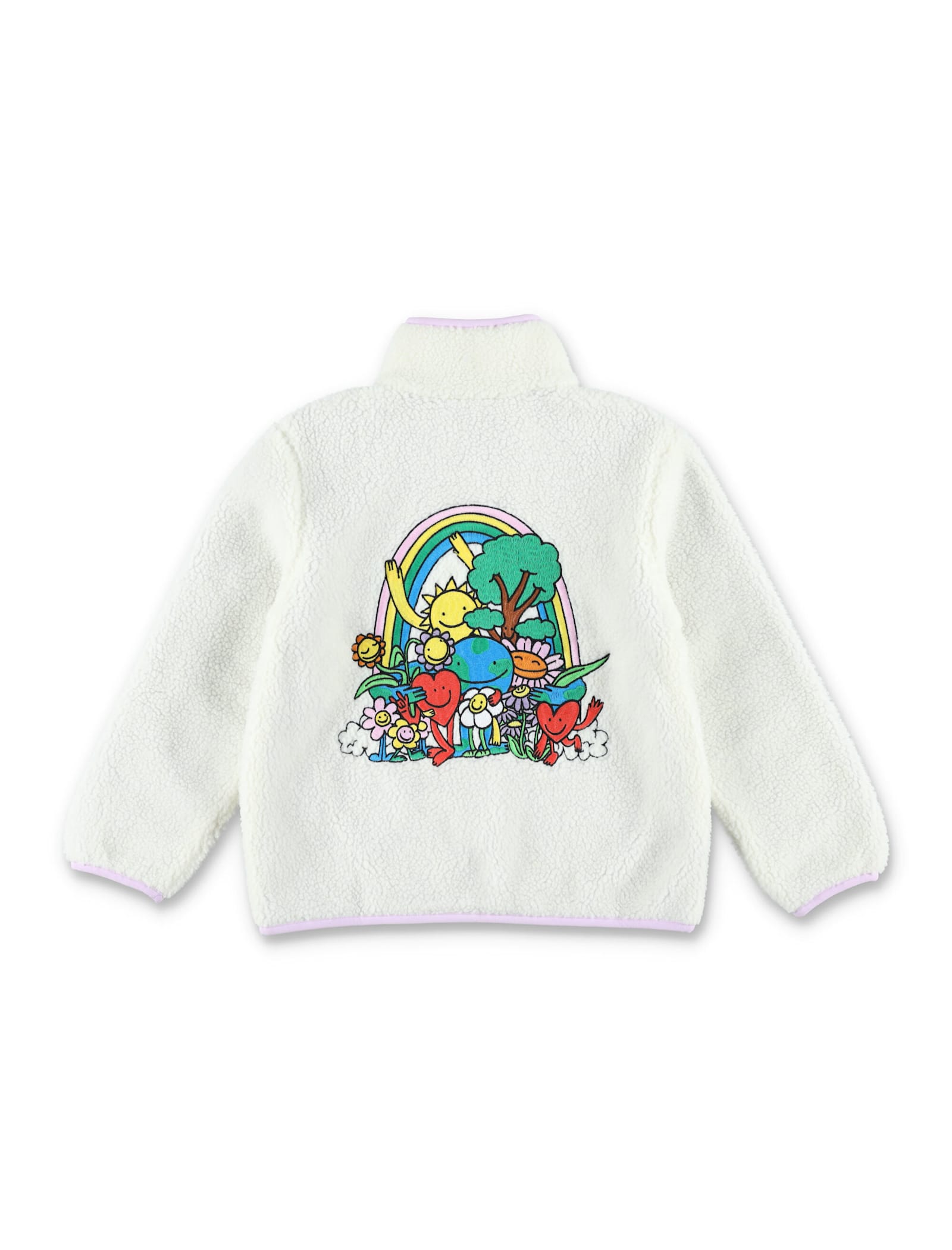 Stella Mccartney Kid - Flower Graphic Fleece Jacket In White