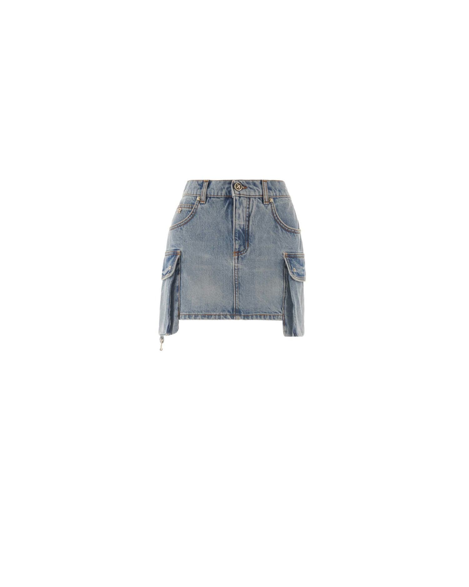 Denim Cargo Miniskirt