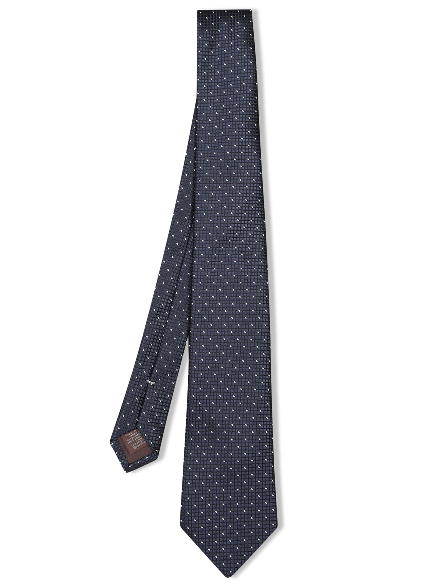 Geometric White/blue Tie