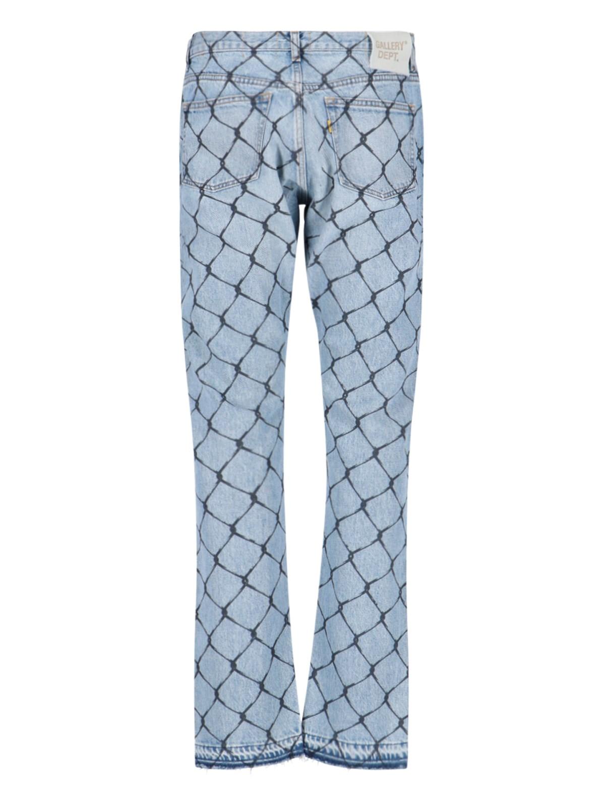 Shop Gallery Dept. Cage Mesh Print Pants In Blue