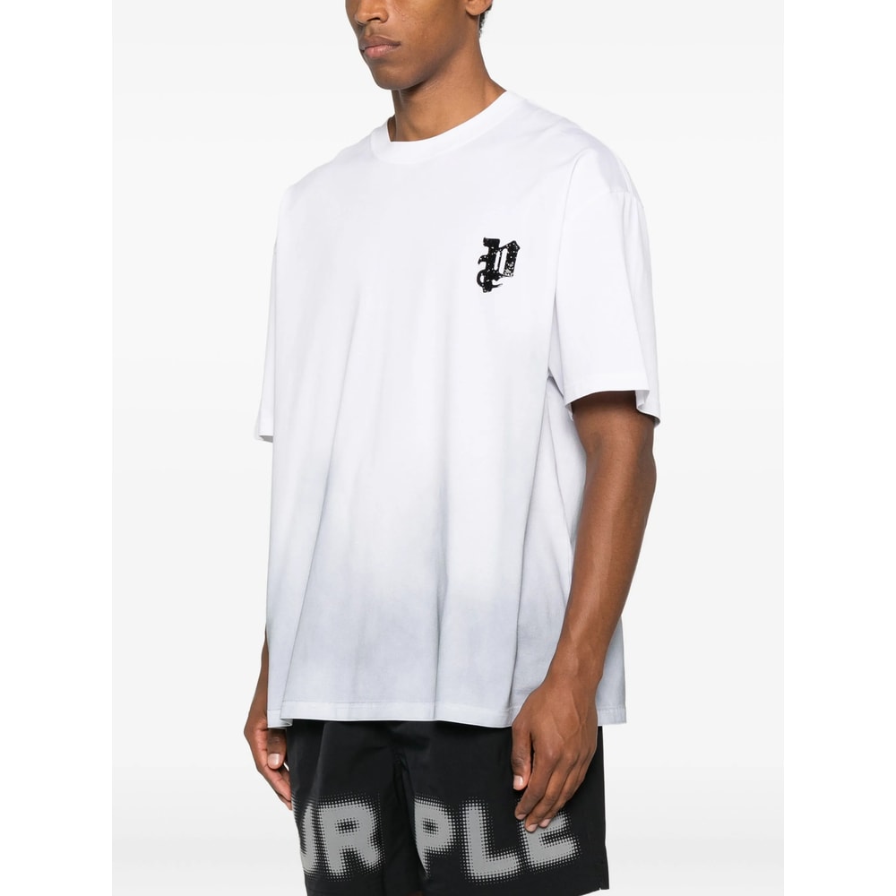 Purple Brand Oversized Graphic Mercerized Cotton T-shirt In White