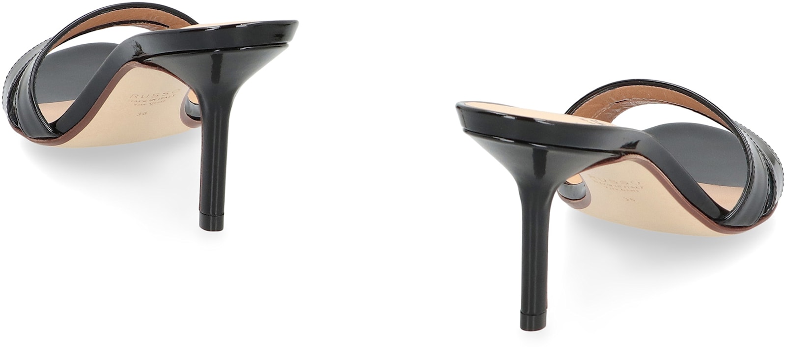 Francesco Russo Patent Leather Mules
