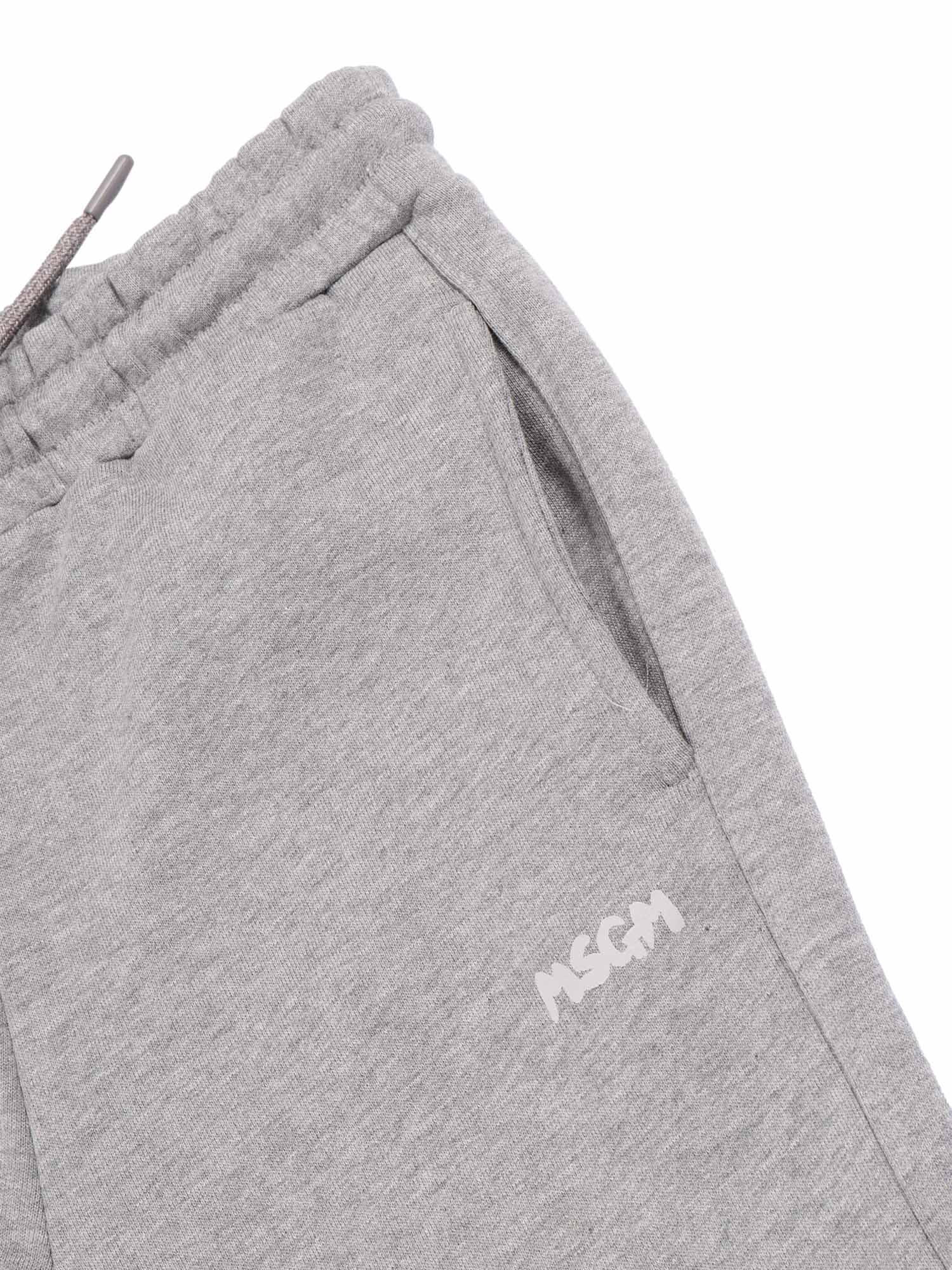 Msgm Fleece Pants Unisex In Gray