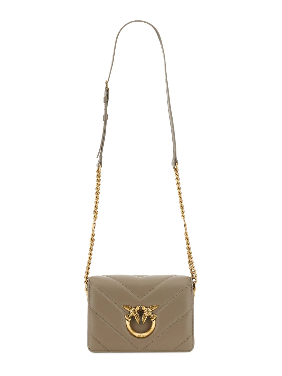 Shop Pinko Click Mini Love Bag In Dove